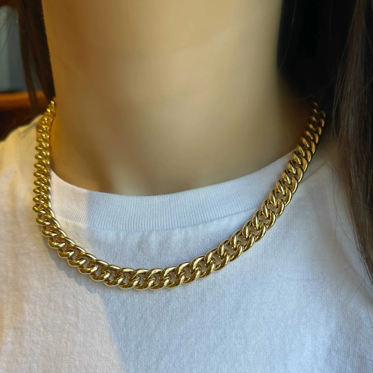 14K Chunky Cuban Link Chain Necklace - Image 3