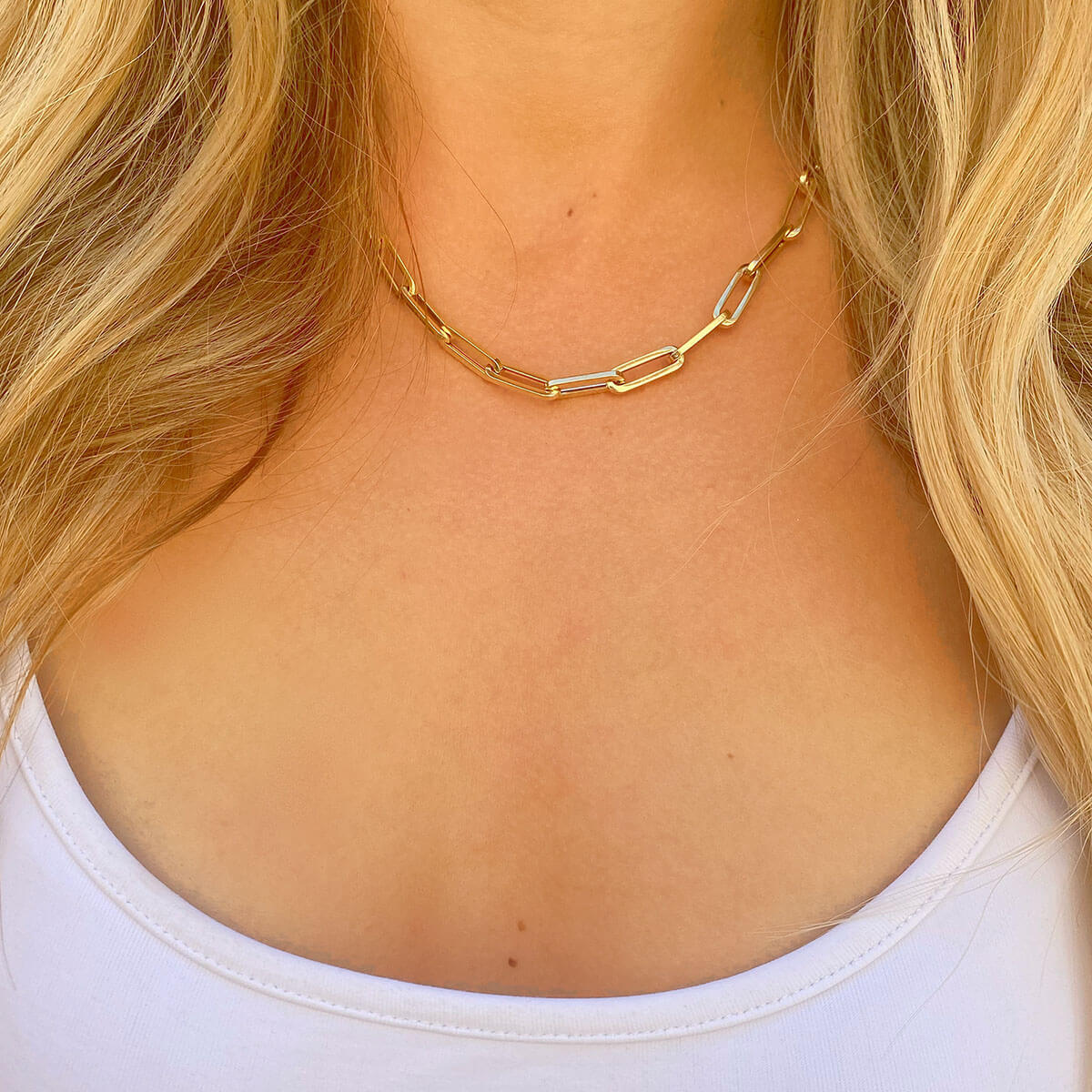 14K Grand Paper Clip Chain - Image 5