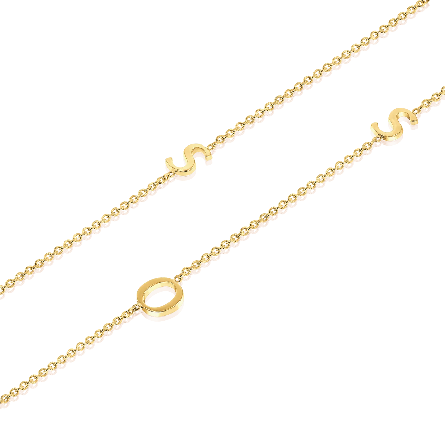 14K Gold Asymmetrical Initial Necklace - Image 4
