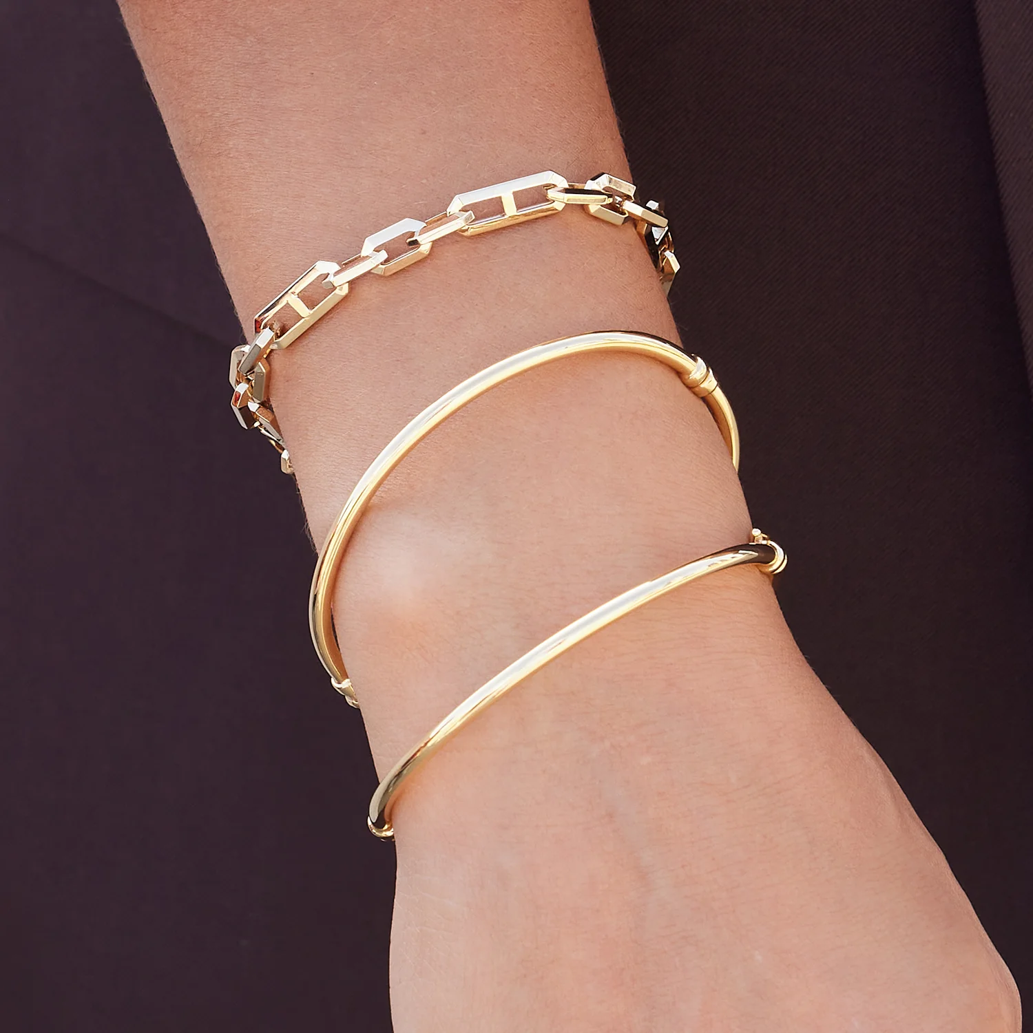 Beveled Link Statement Chain Bracelet - Image 3