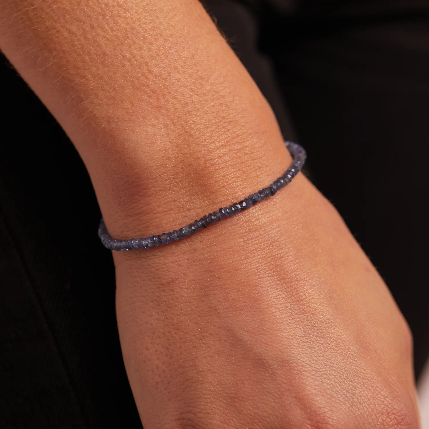 Blue Sapphire Faceted Bead Bracelet - Image 3