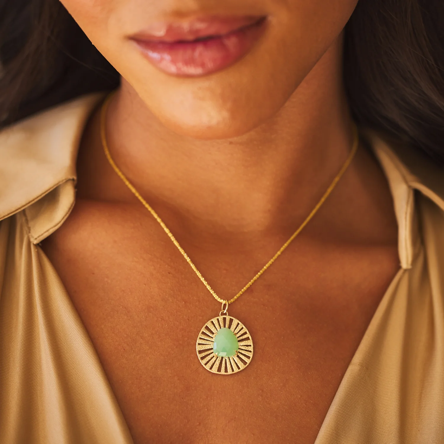 Chrysoprase Medallion Charm - Image 5