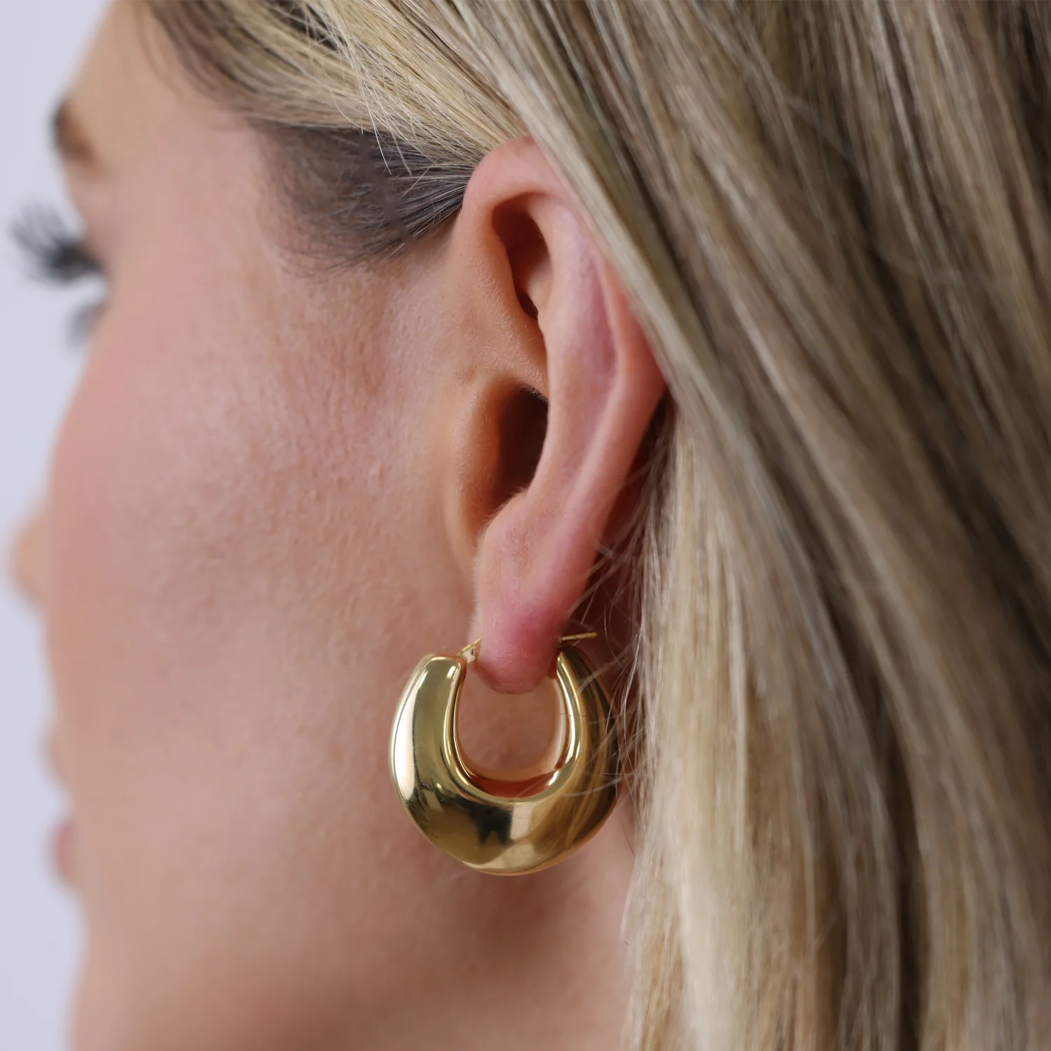 Chunky Deco Hoop Earrings - Image 2