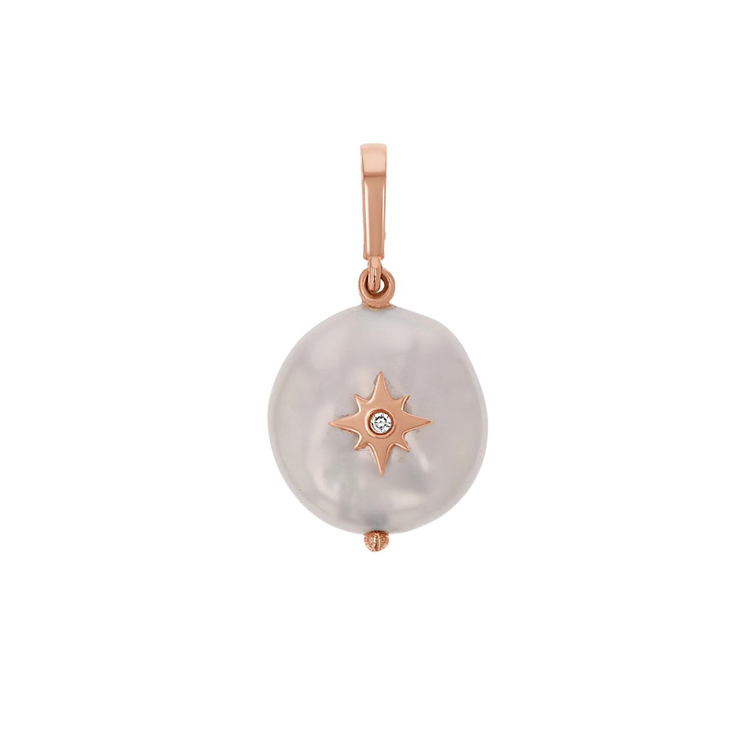 Coin Pearl Diamond Starburst Charm - Image 3