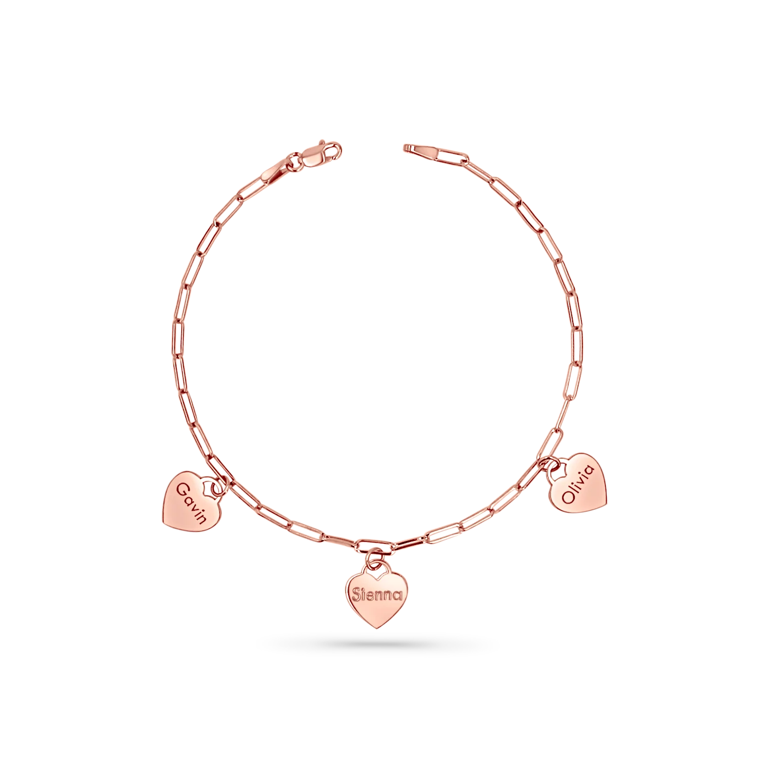 Custom Name Drop Heart Charm Bracelet - Image 3