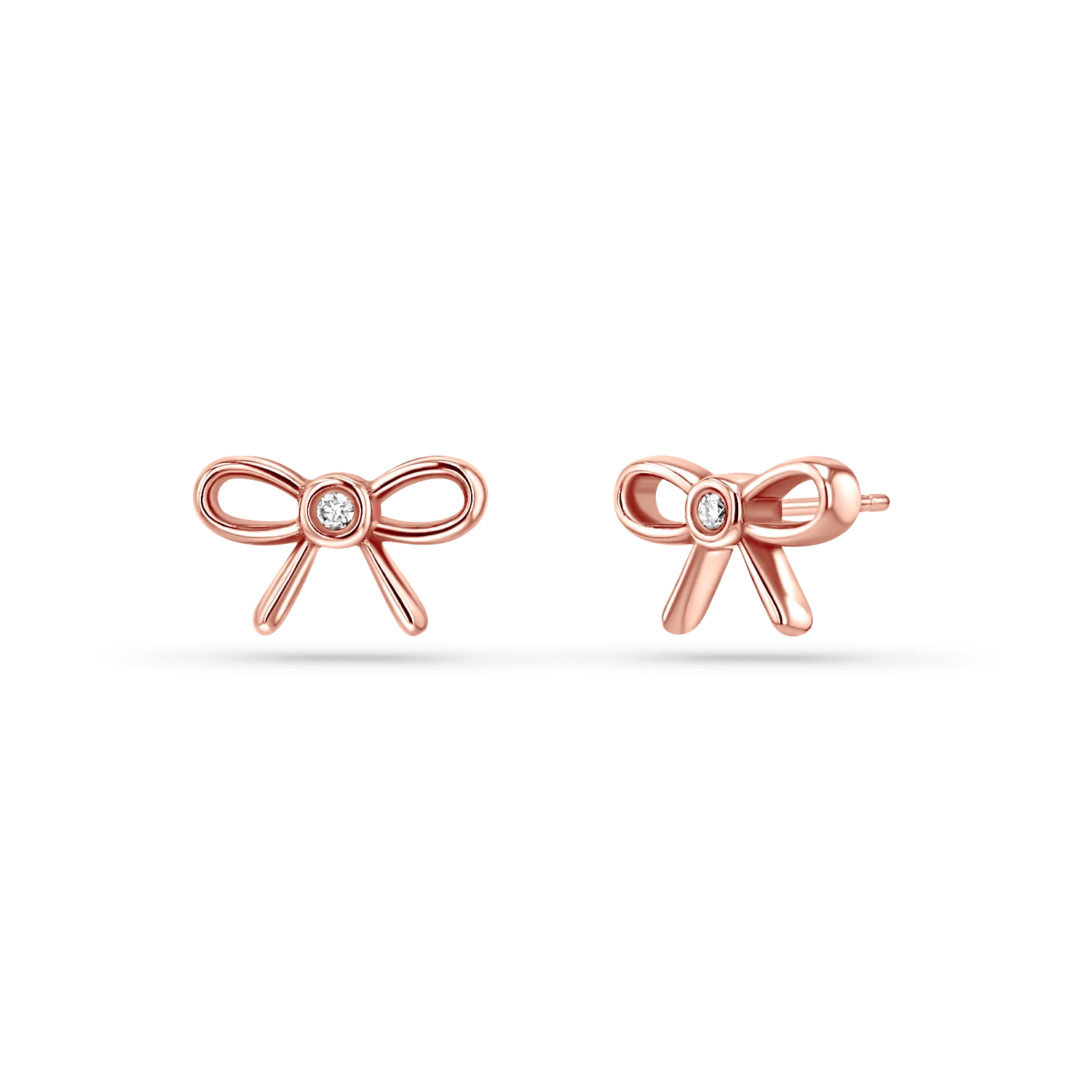 Dainty Diamond Bow Earrings - Image 3