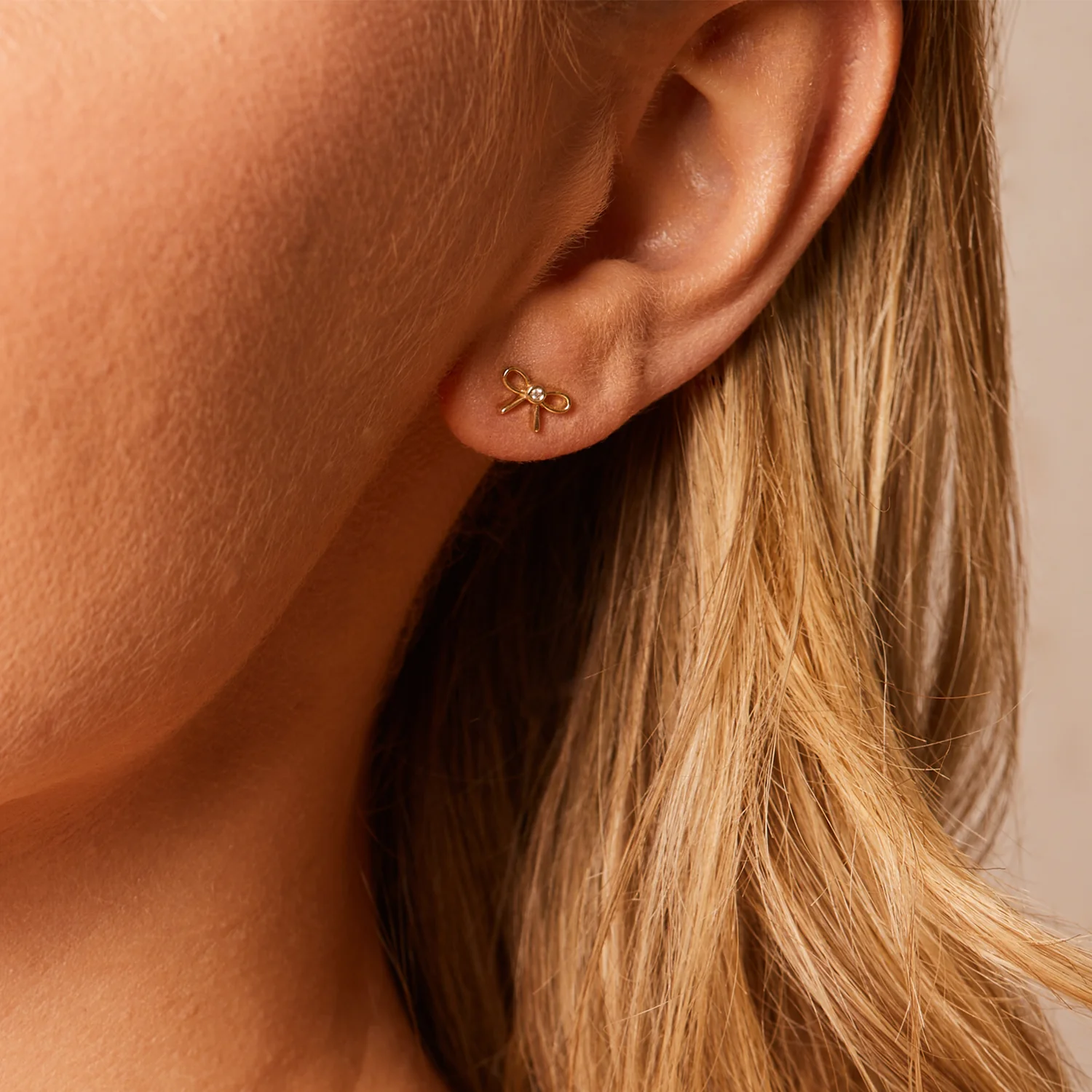 Dainty Diamond Bow Earrings - Image 6