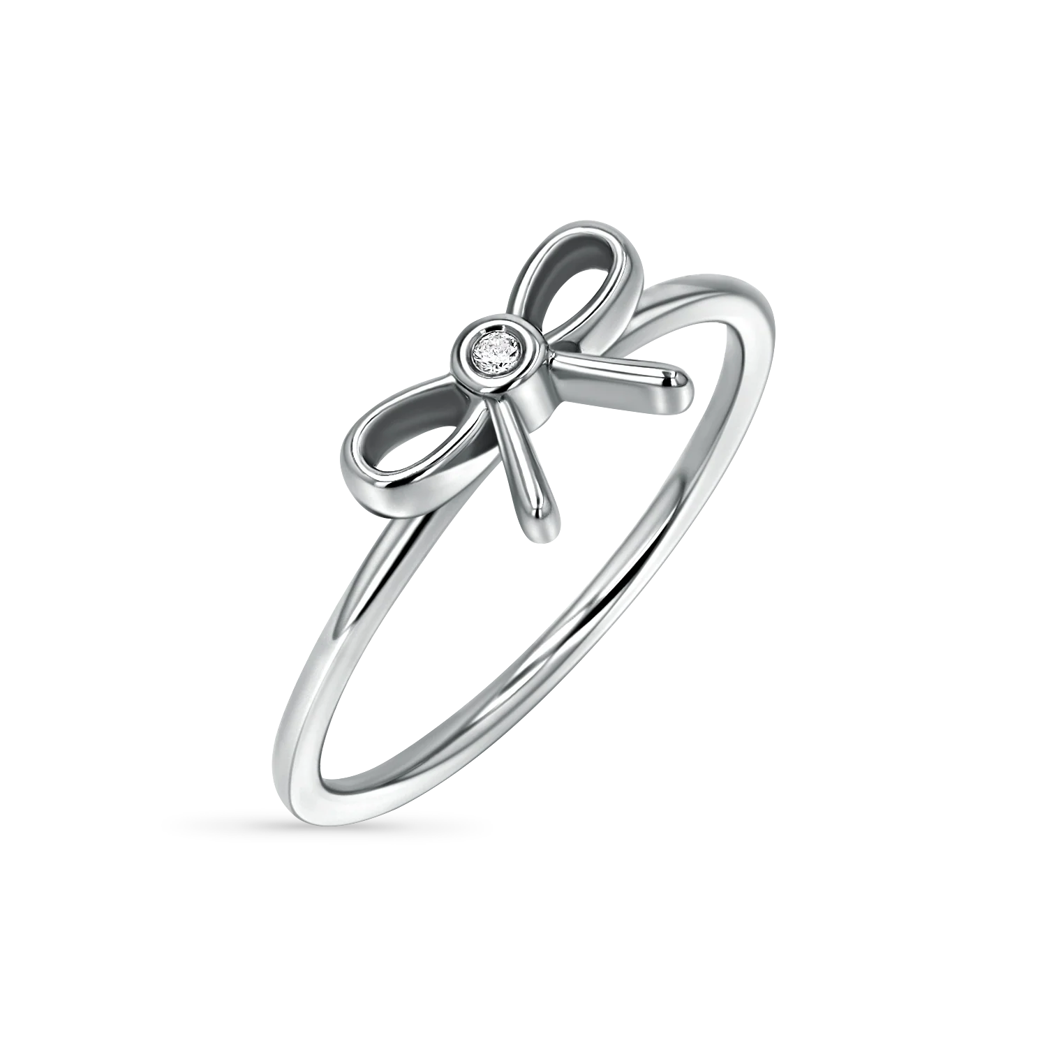 Dainty Diamond Bow Ring - Image 2