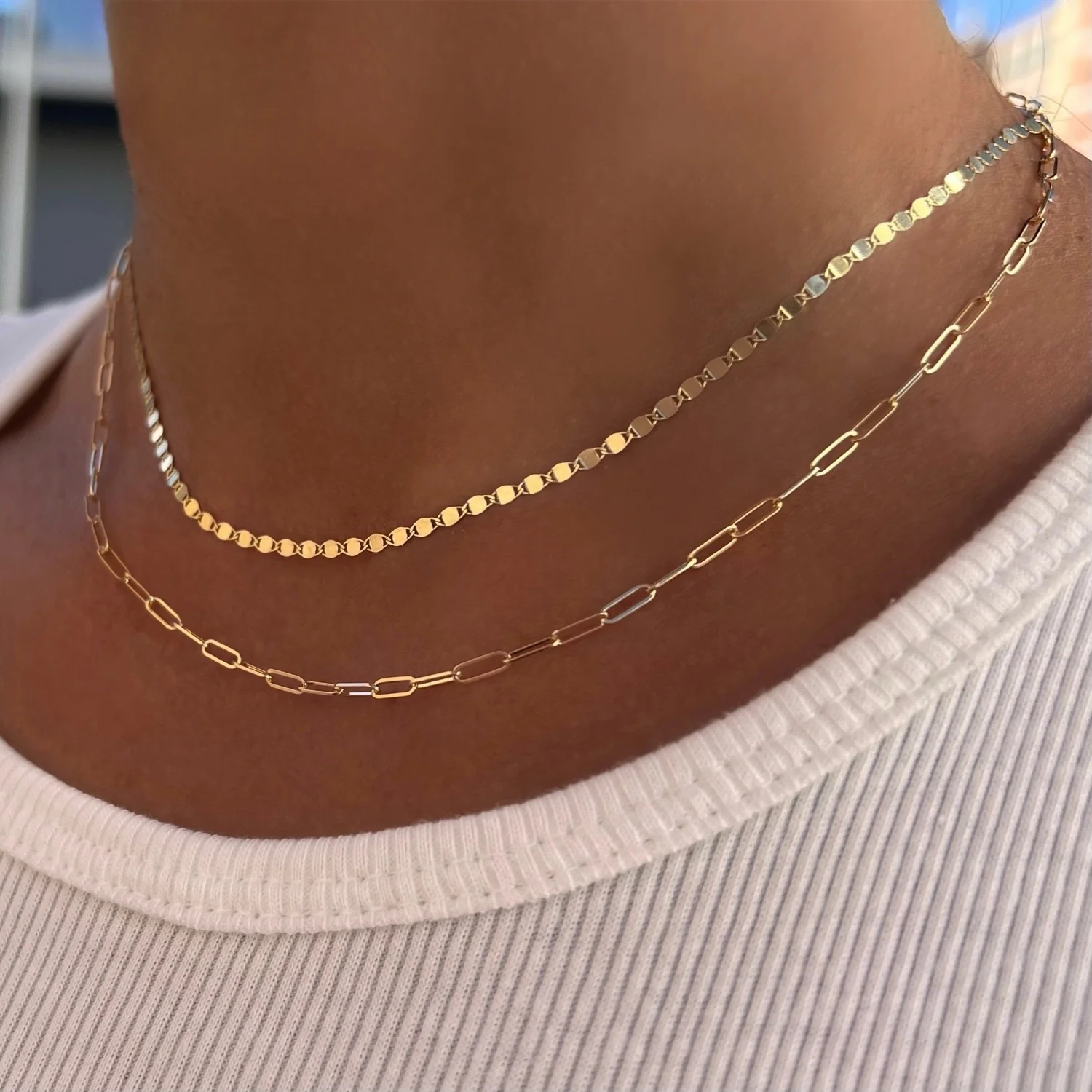 Dainty Paper Clip Chain Necklace - Image 5