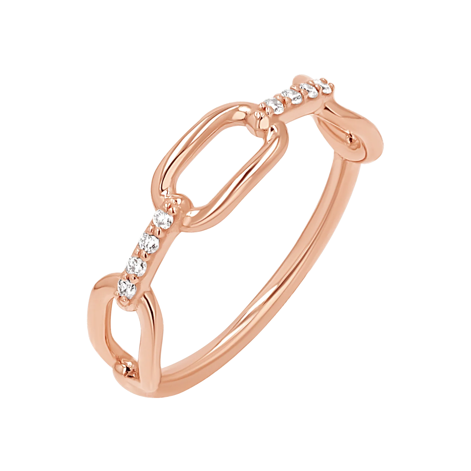 Diamond Bar Paper Clip Link Ring - Image 3