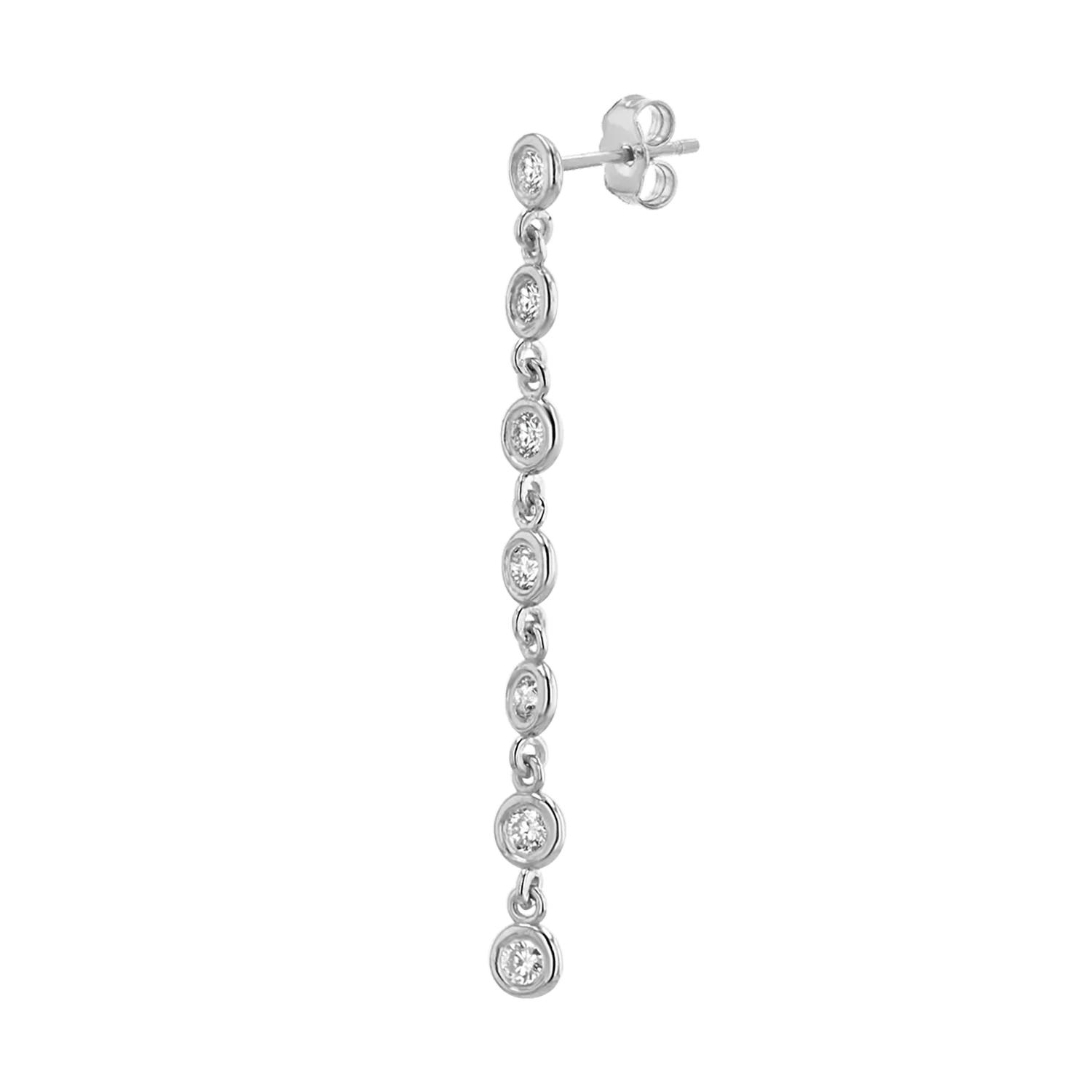 Diamond Bezel Chain Drop Earring - Image 5