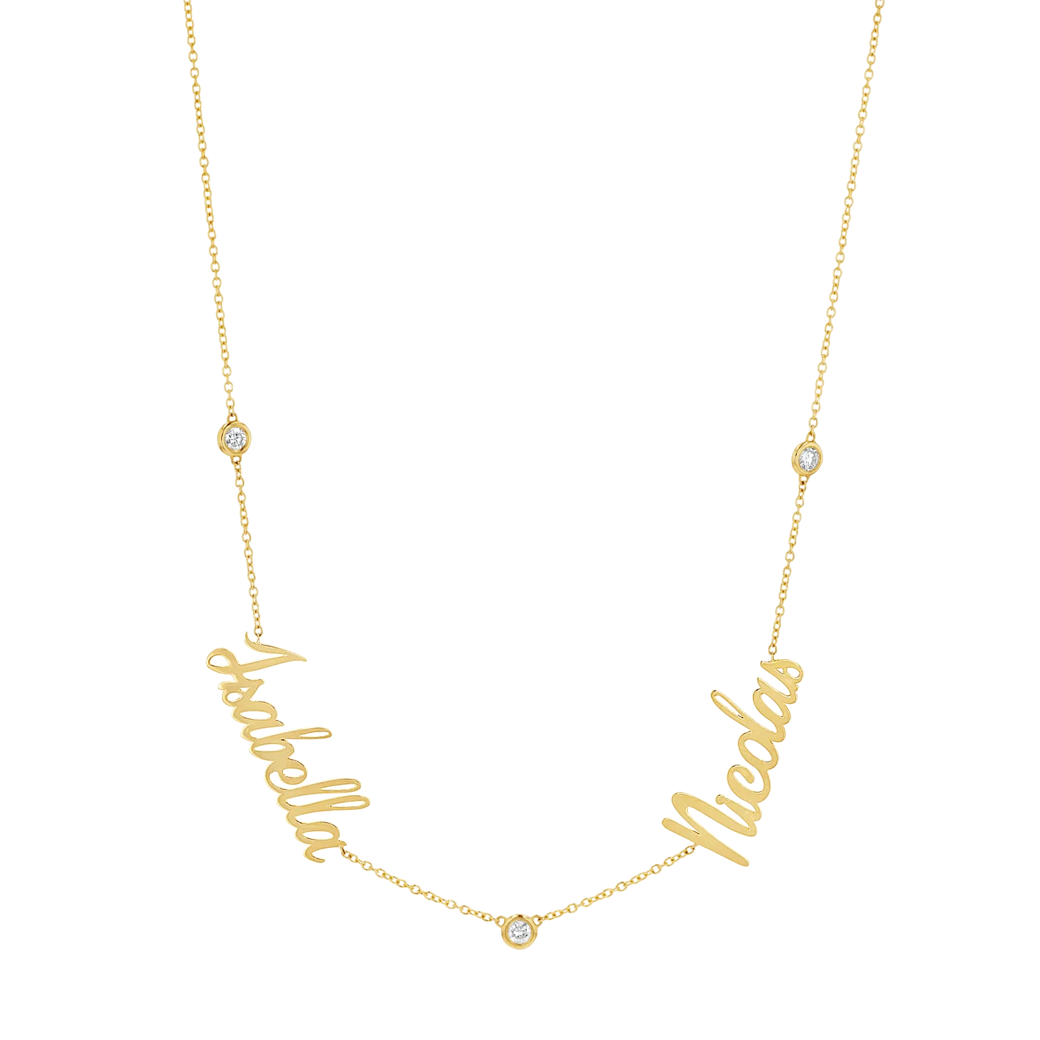 Diamond Bezel Custom Name Necklace - Image 4