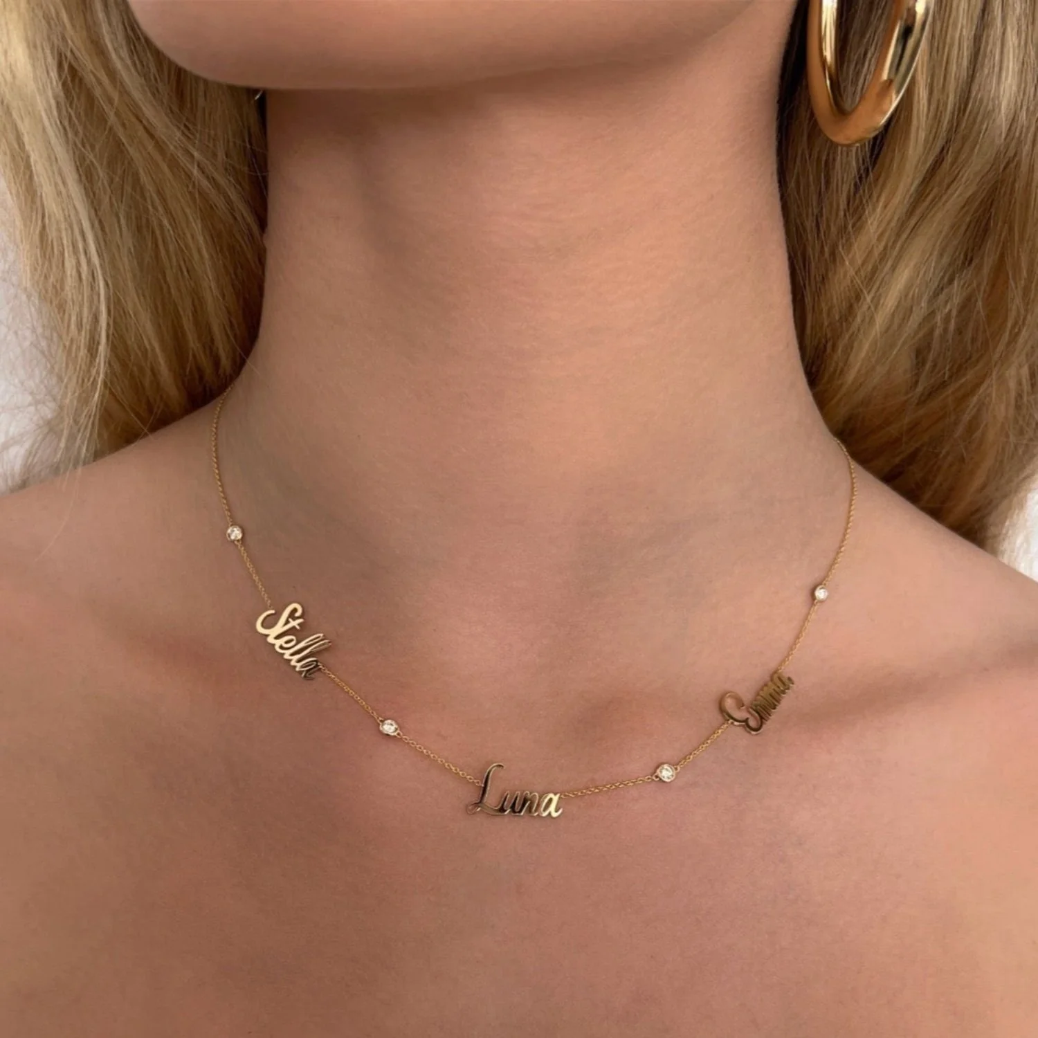 Diamond Bezel Custom Name Necklace - Image 7