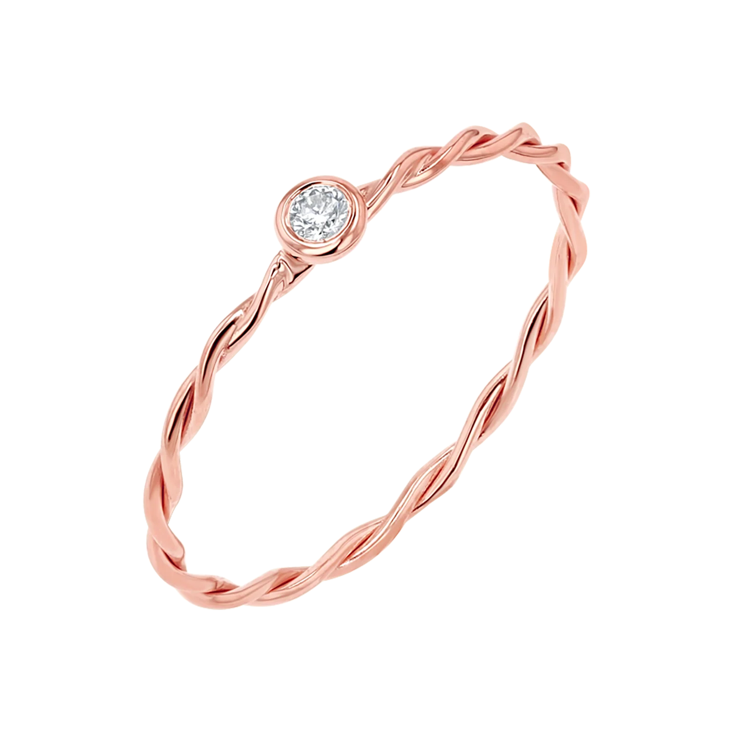 Diamond Bezel Twist Ring - Image 3