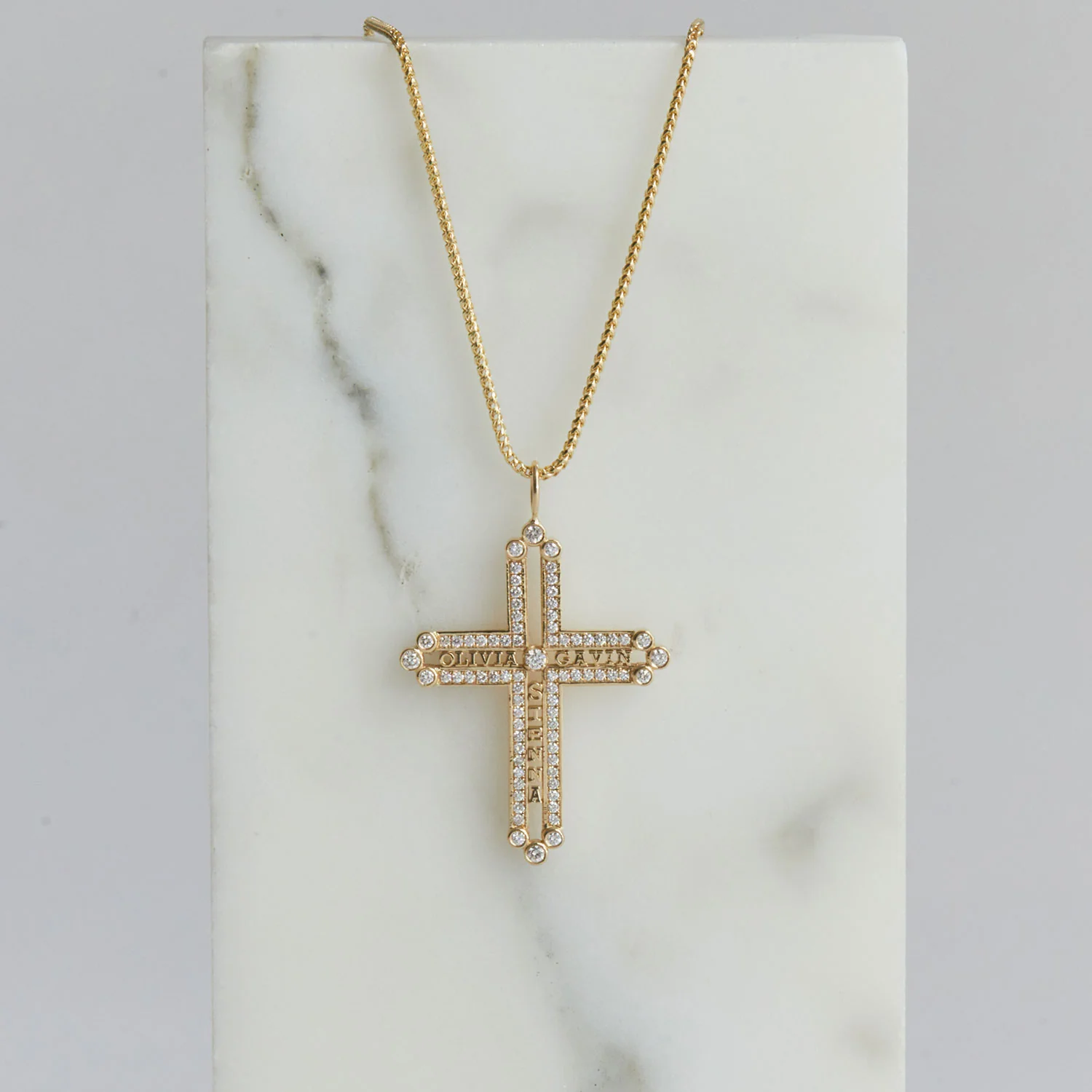 Diamond Custom Name Cross Pendant - Image 6