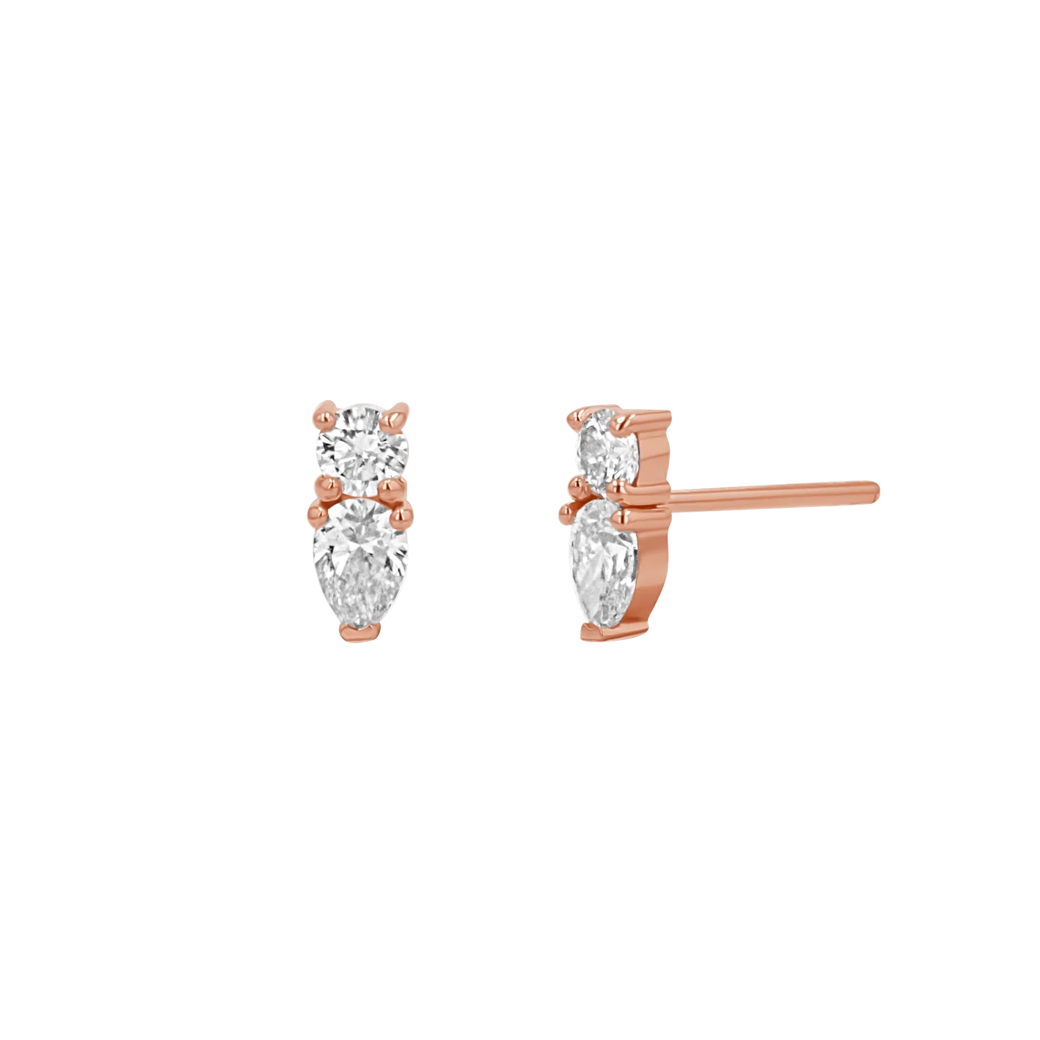 Diamond Duo Drop Studs - Image 3