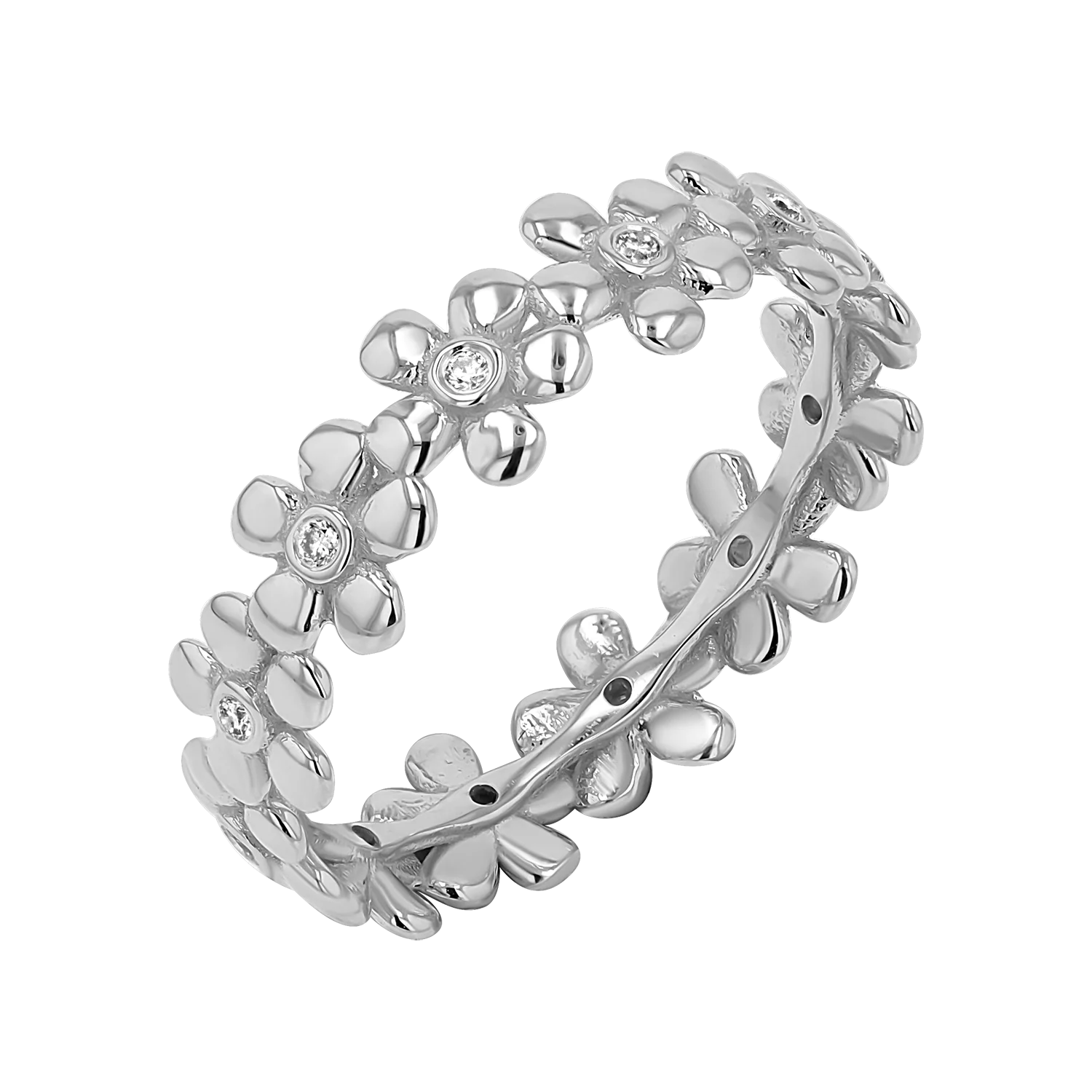 Diamond Flower Eternity Band - Image 2