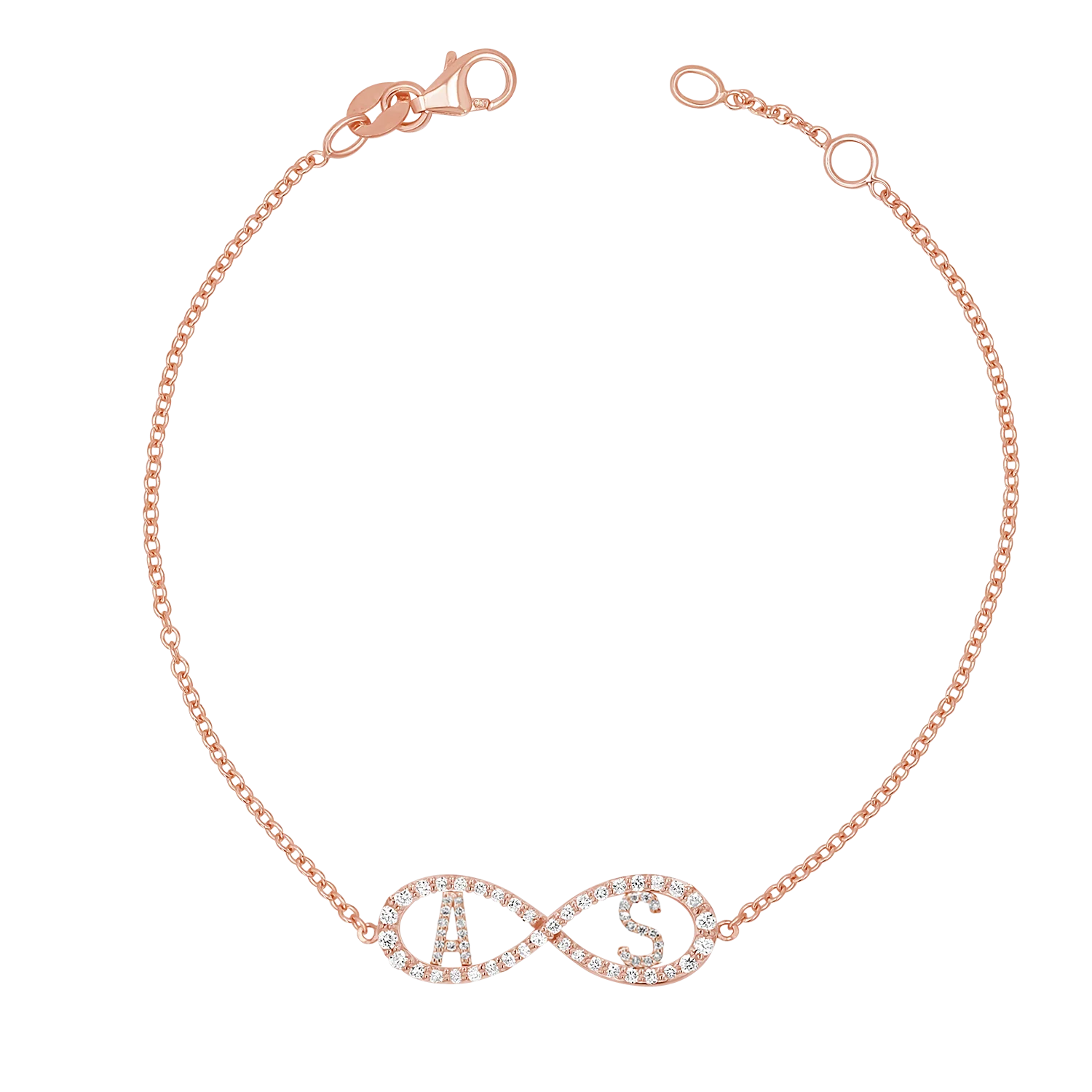 Diamond Infinity Letter Bracelet - Image 3