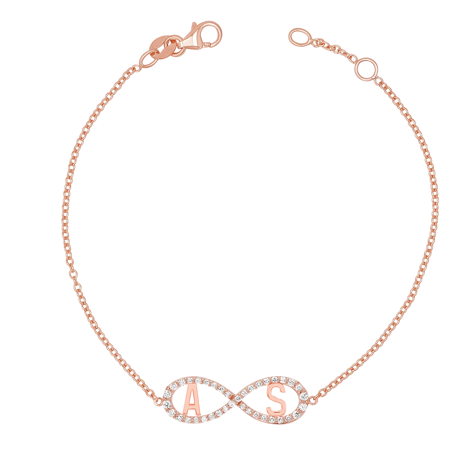 Diamond Infinity Letter Bracelet - Image 6