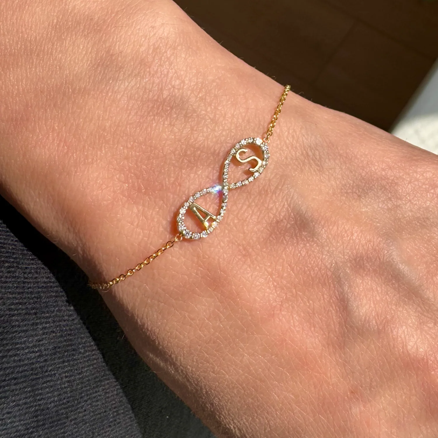 Diamond Infinity Letter Bracelet - Image 8