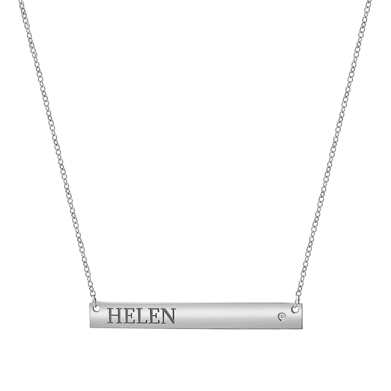 Diamond Nameplate Necklace - Image 2