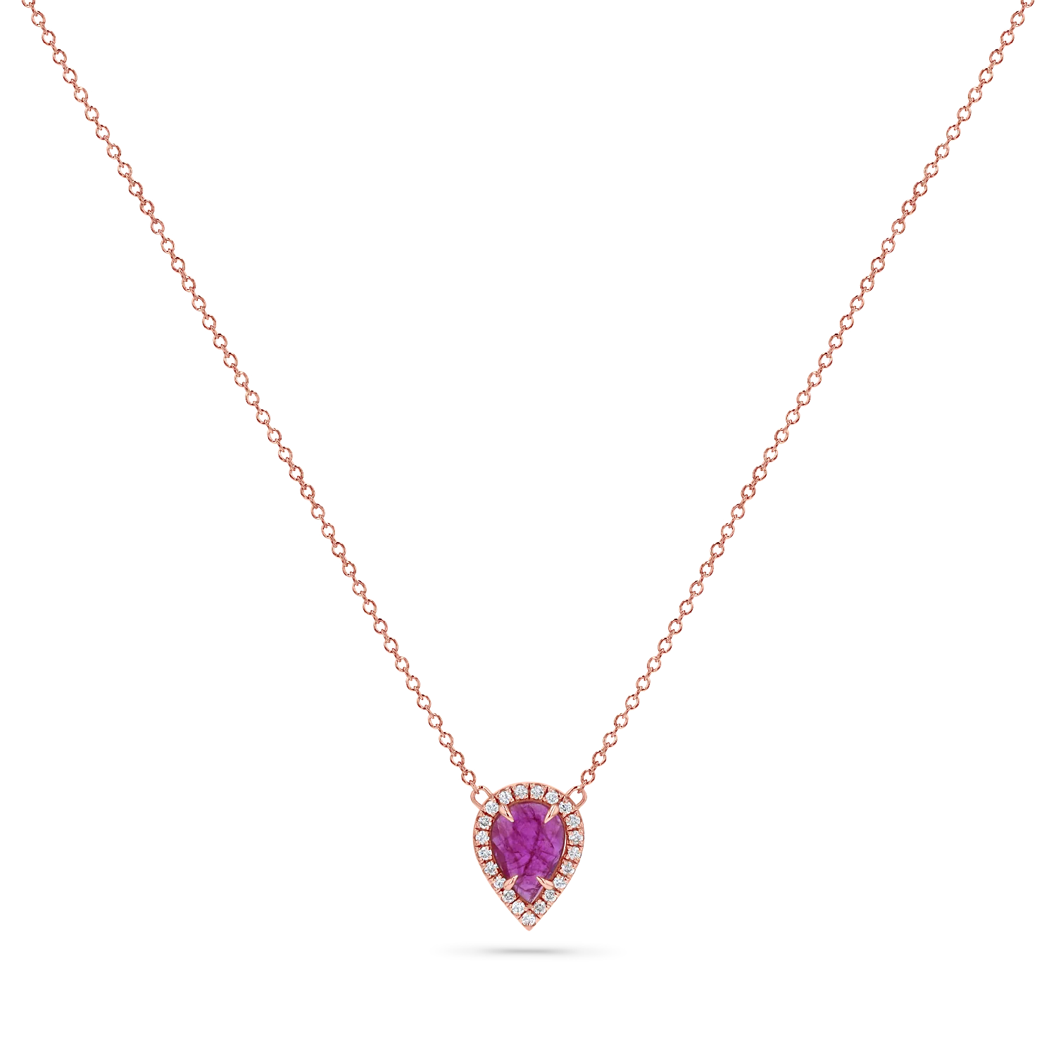 Diamond Pave Ruby Solitaire Pendant - Image 3