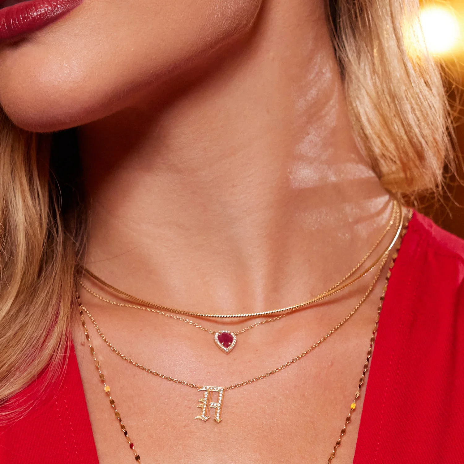 Diamond Pave Ruby Solitaire Pendant - Image 4