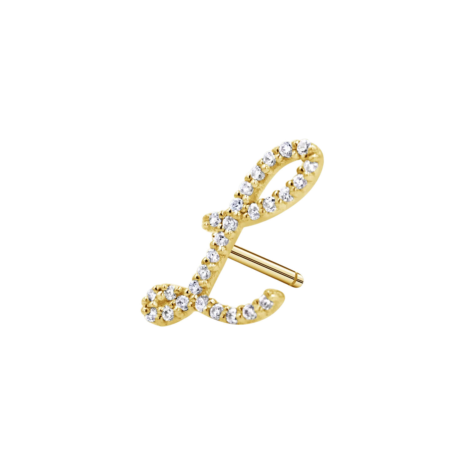 Diamond Pave Script Letter Stud - Image 10