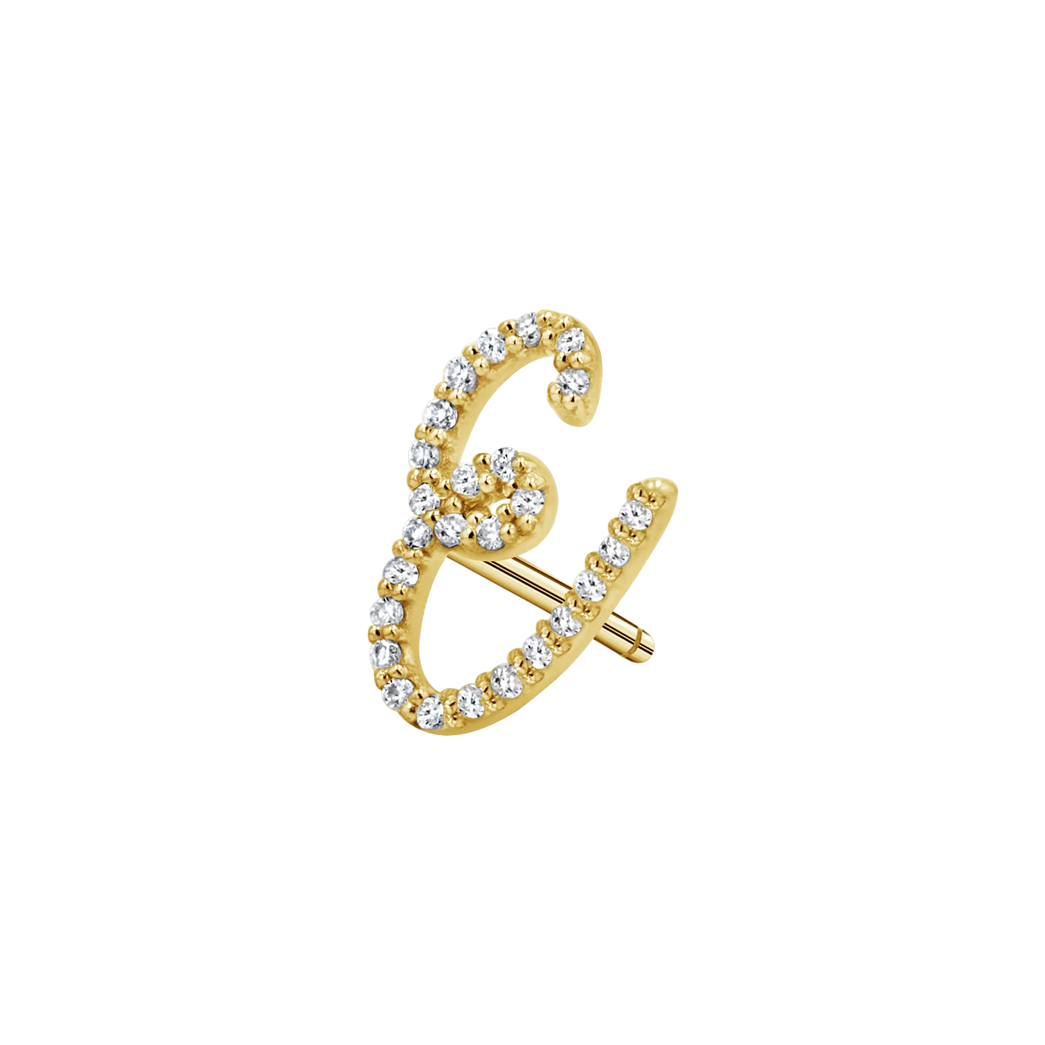 Diamond Pave Script Letter Stud - Image 13