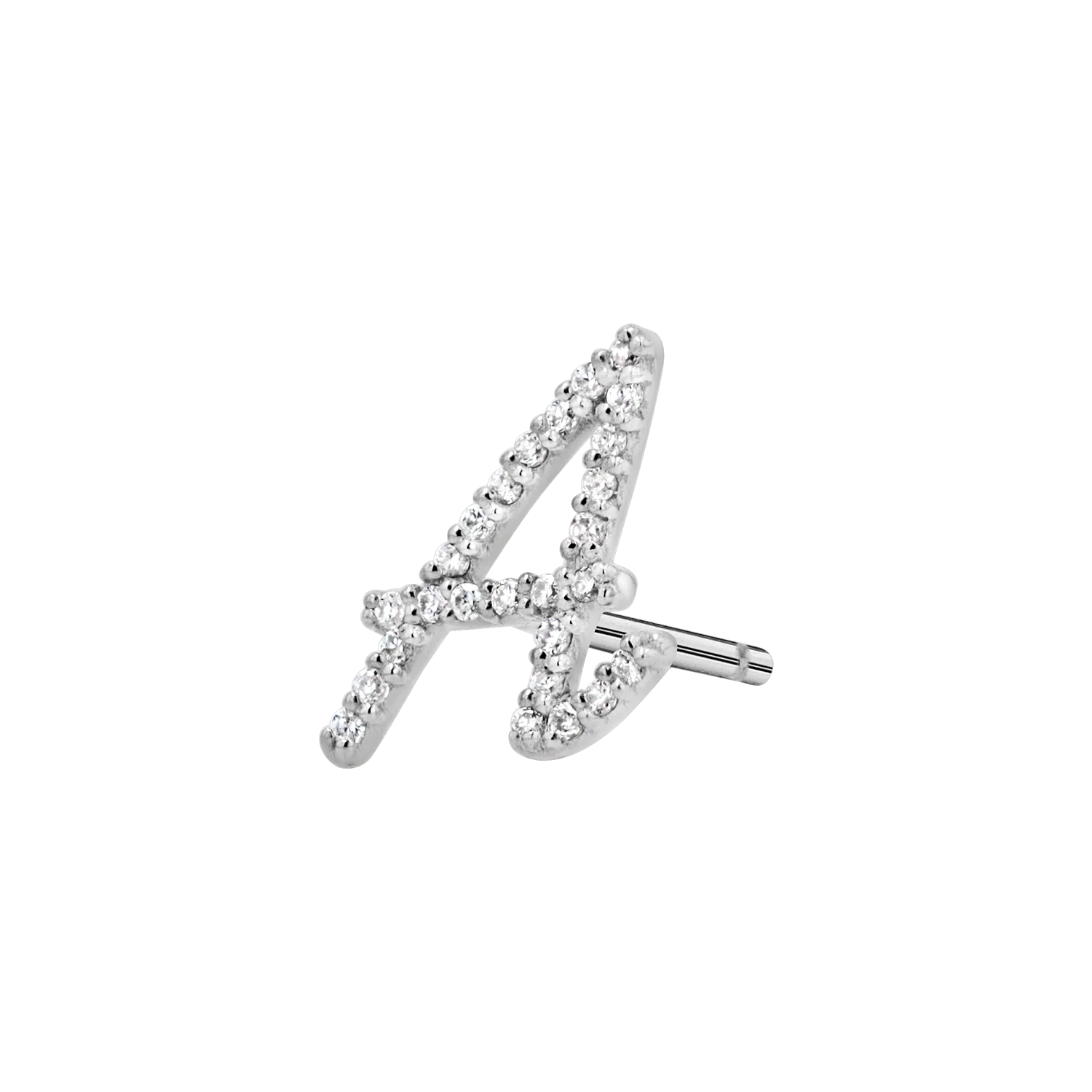 Diamond Pave Script Letter Stud - Image 8
