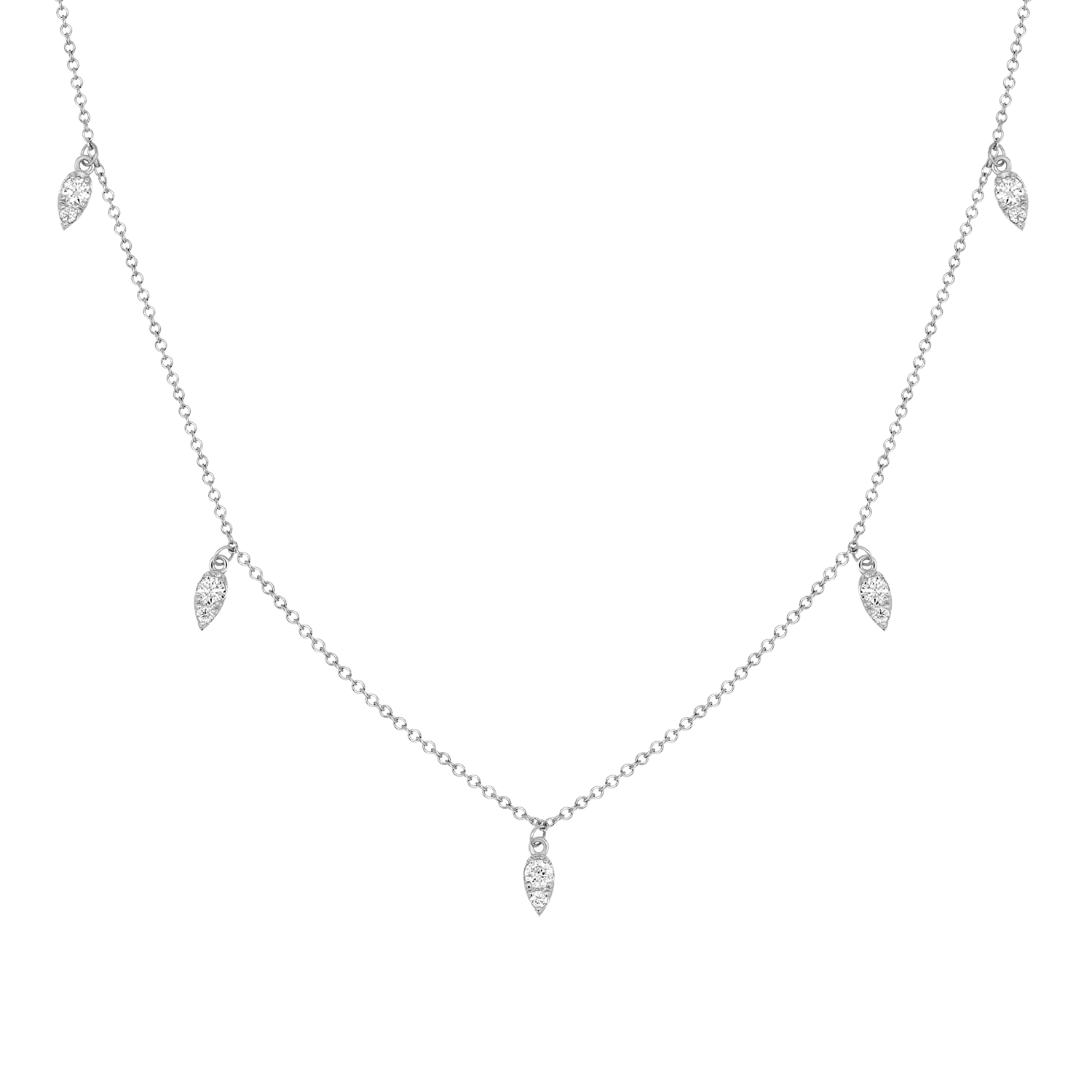 Diamond Pear Drop Necklace - Image 2