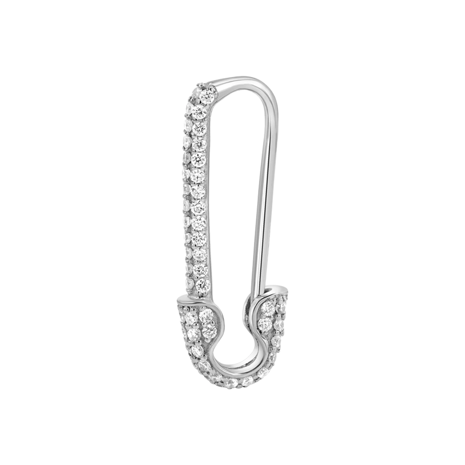 Diamond Safety Pin Earrings - Image 5