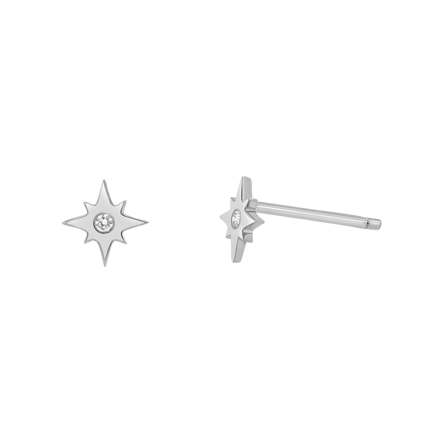 Diamond Starburst Stud Earrings - Image 2