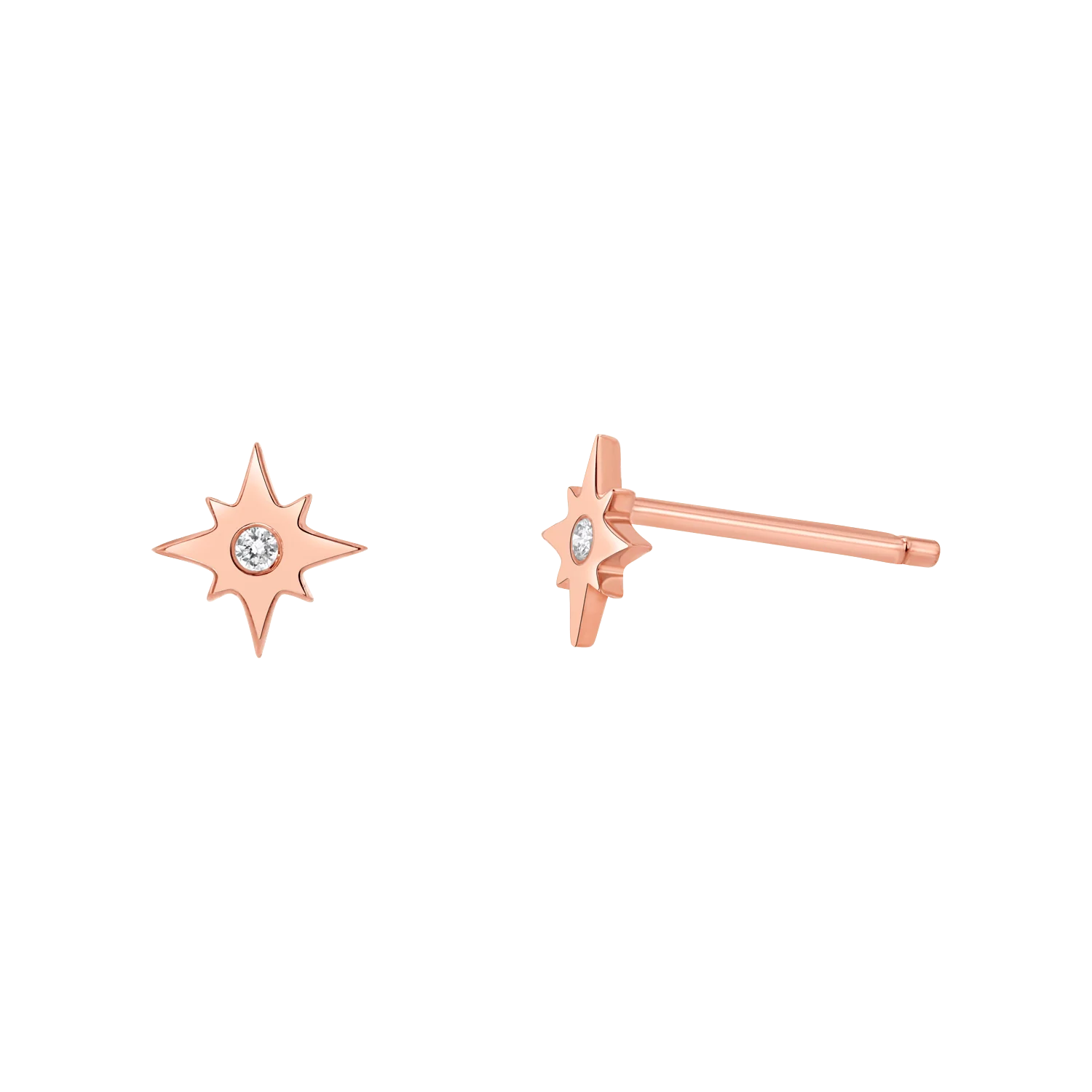 Diamond Starburst Stud Earrings - Image 3