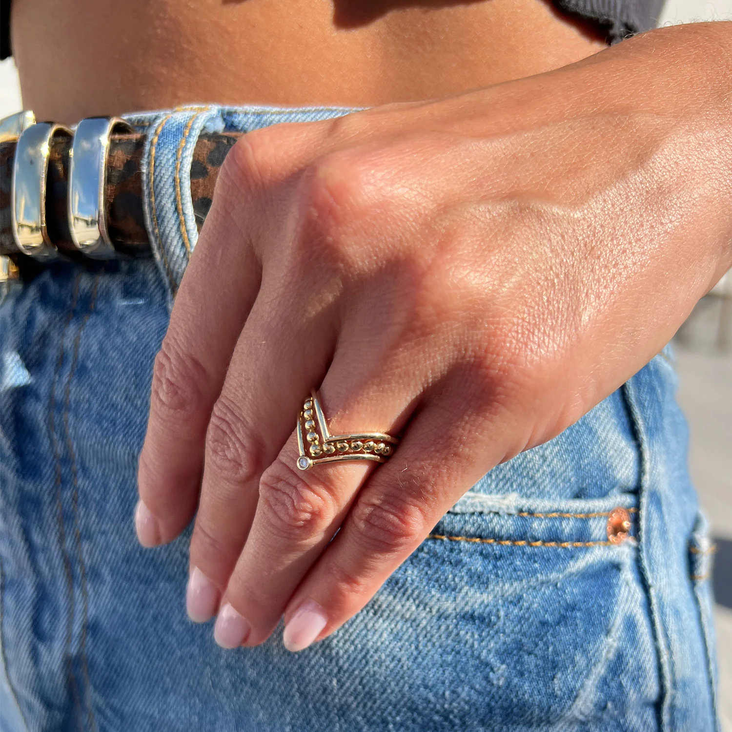 Diamond Wishbone Ring - Image 4
