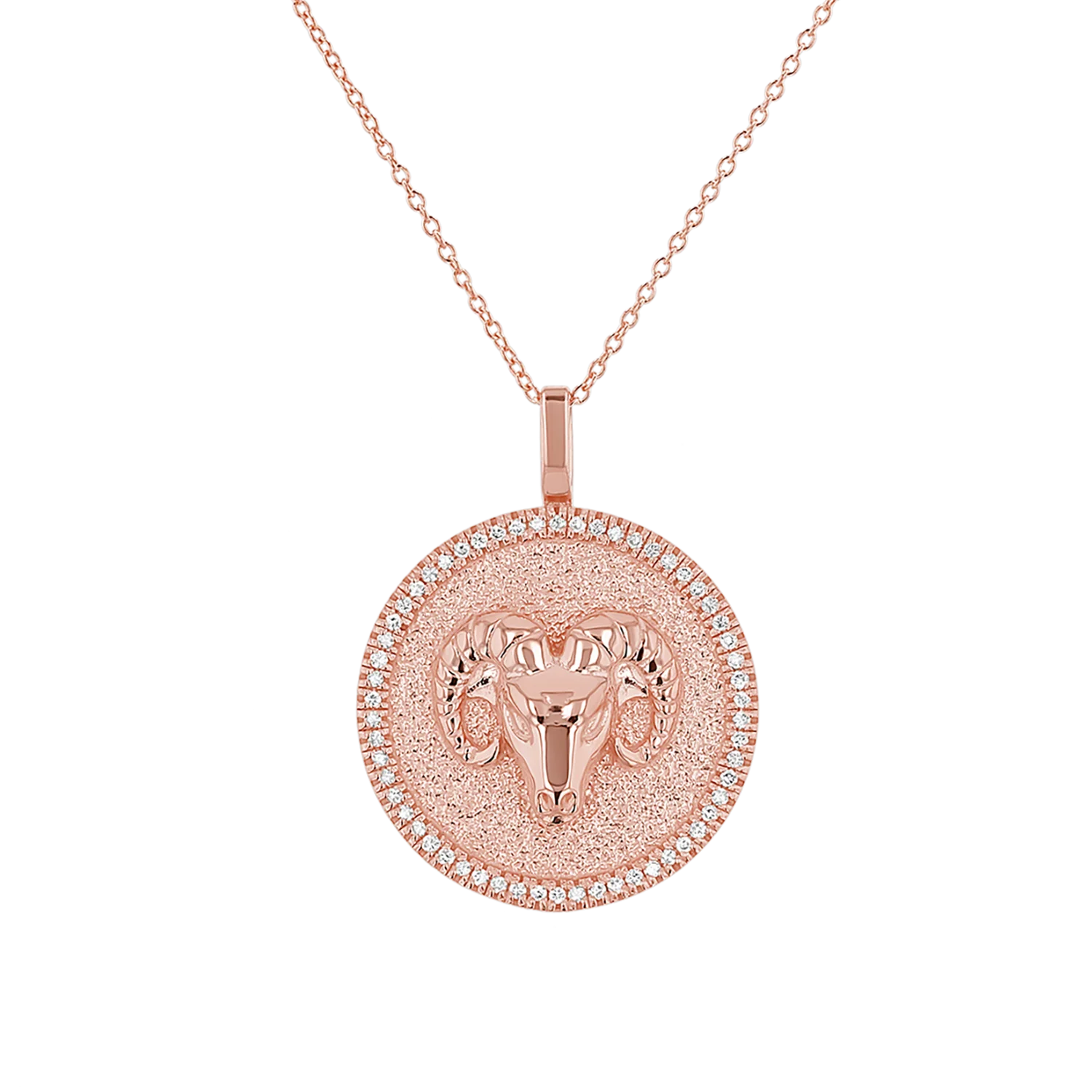 Diamond Zodiac Coin Medallion Necklace - Image 24