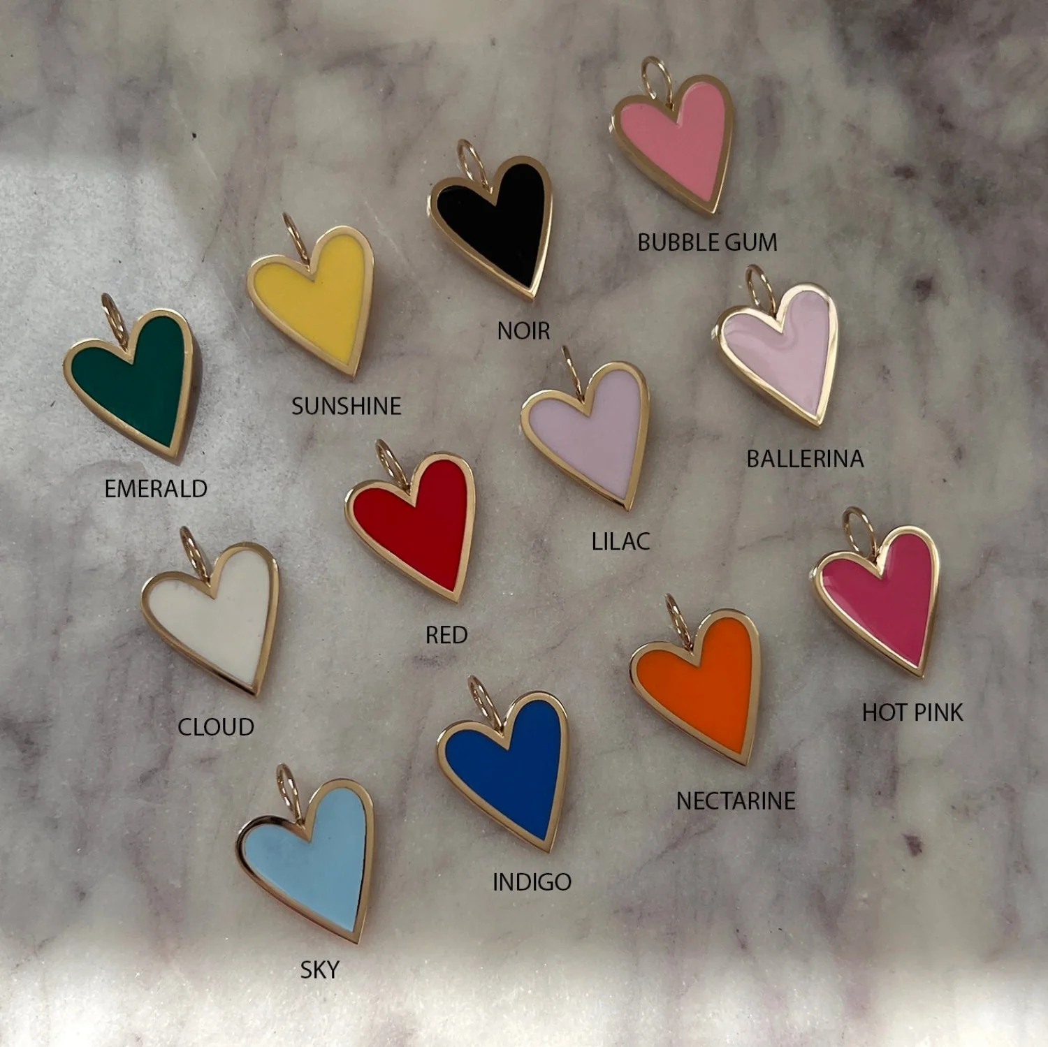 Enamel Elongated Heart Charm - Image 15
