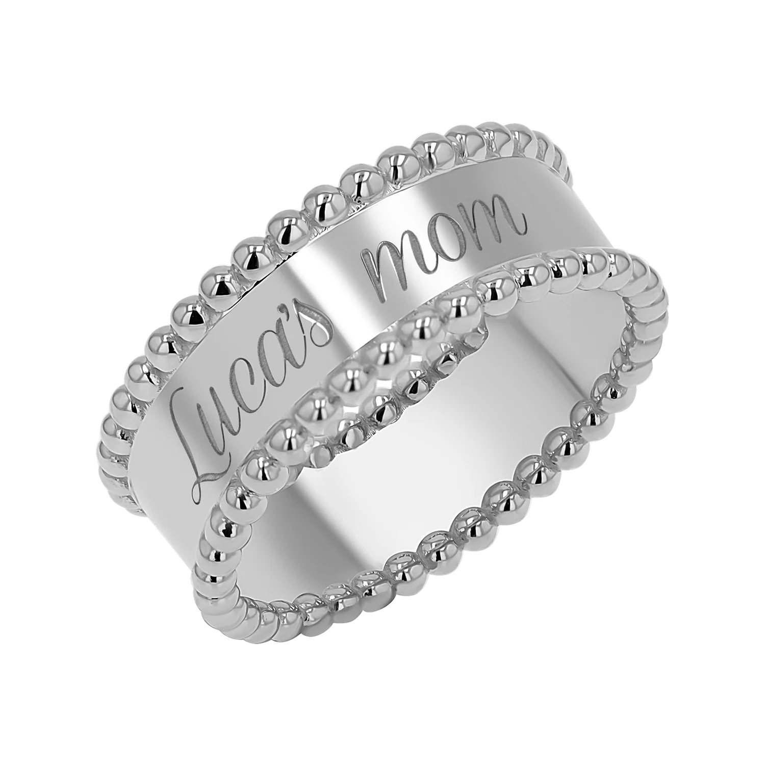 Engravable Beaded Dome Band - Image 2