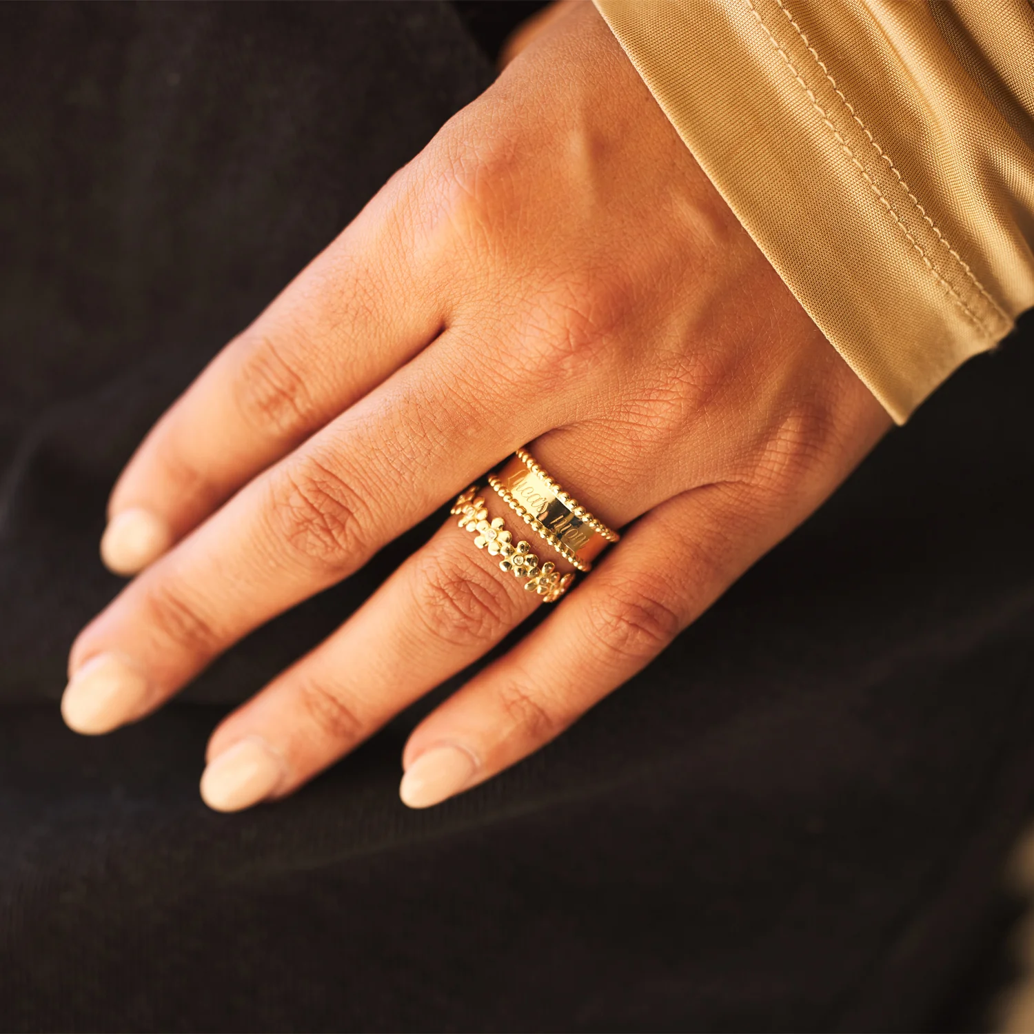 Engravable Beaded Dome Band - Image 5