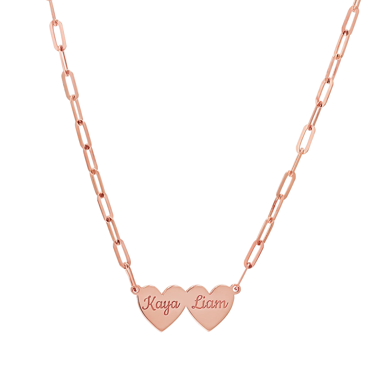 Engravable Multi Heart Paper Clip Necklace - Image 10