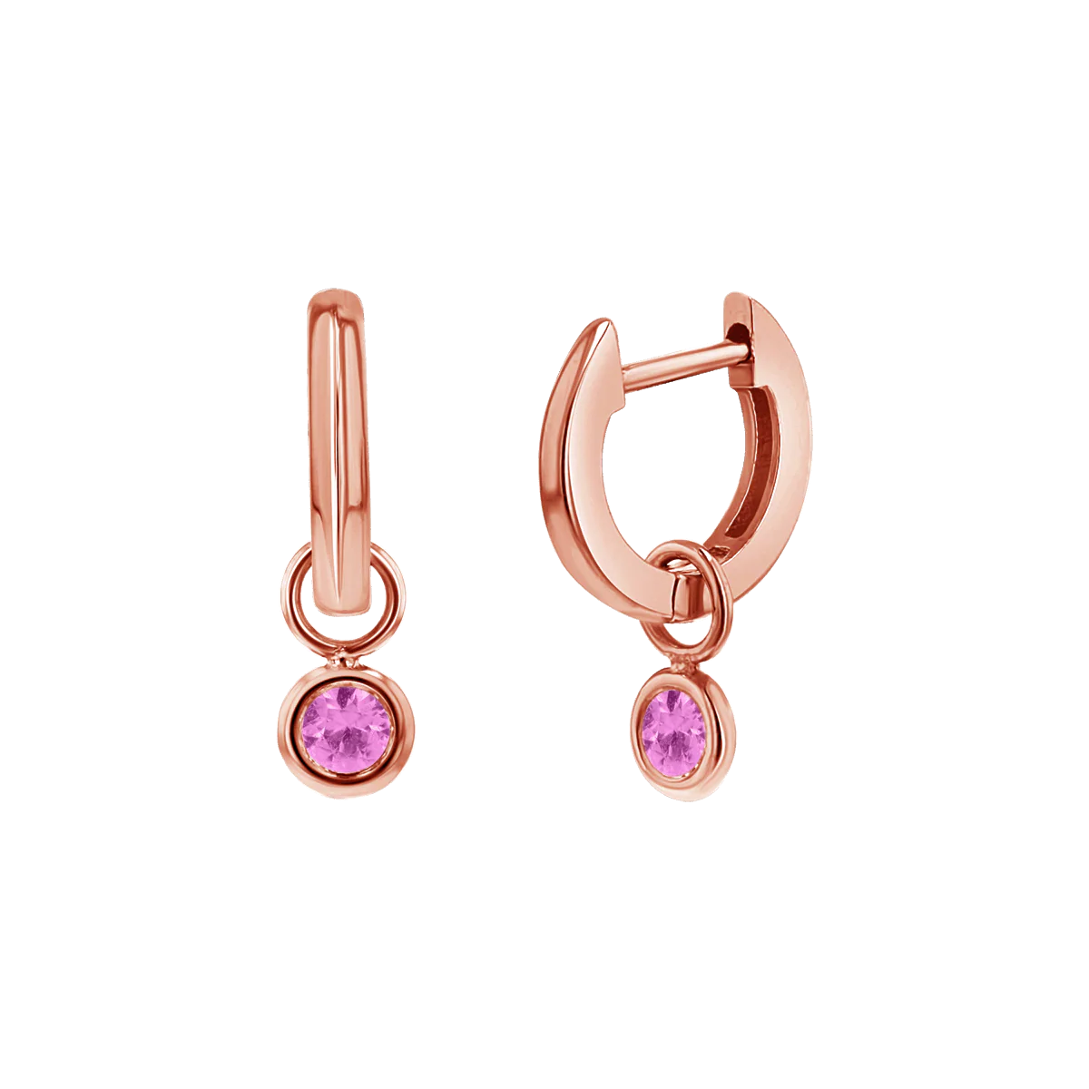 Gemstone Drop Huggies Hoops - Image 3