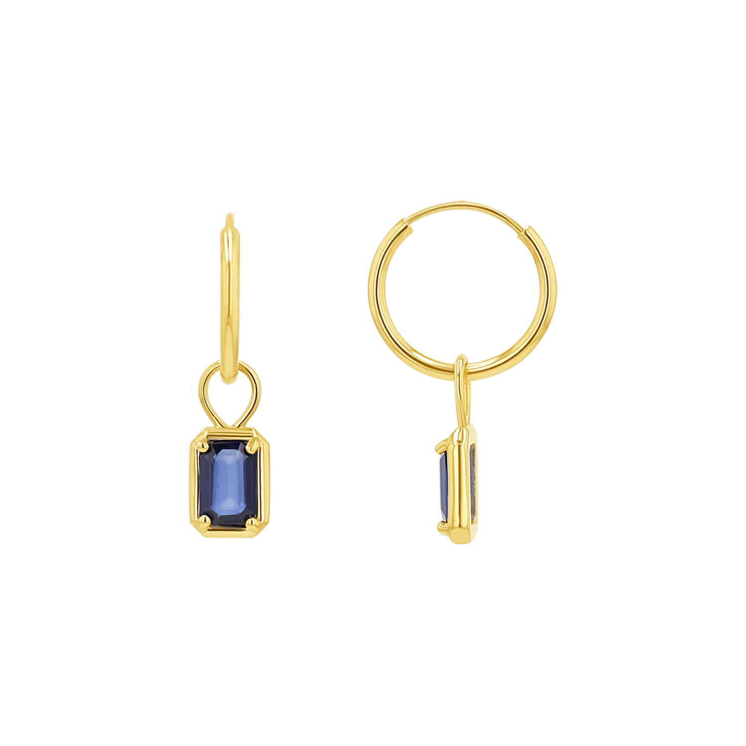 Gemstone Emerald Huggie Charms - Image 10