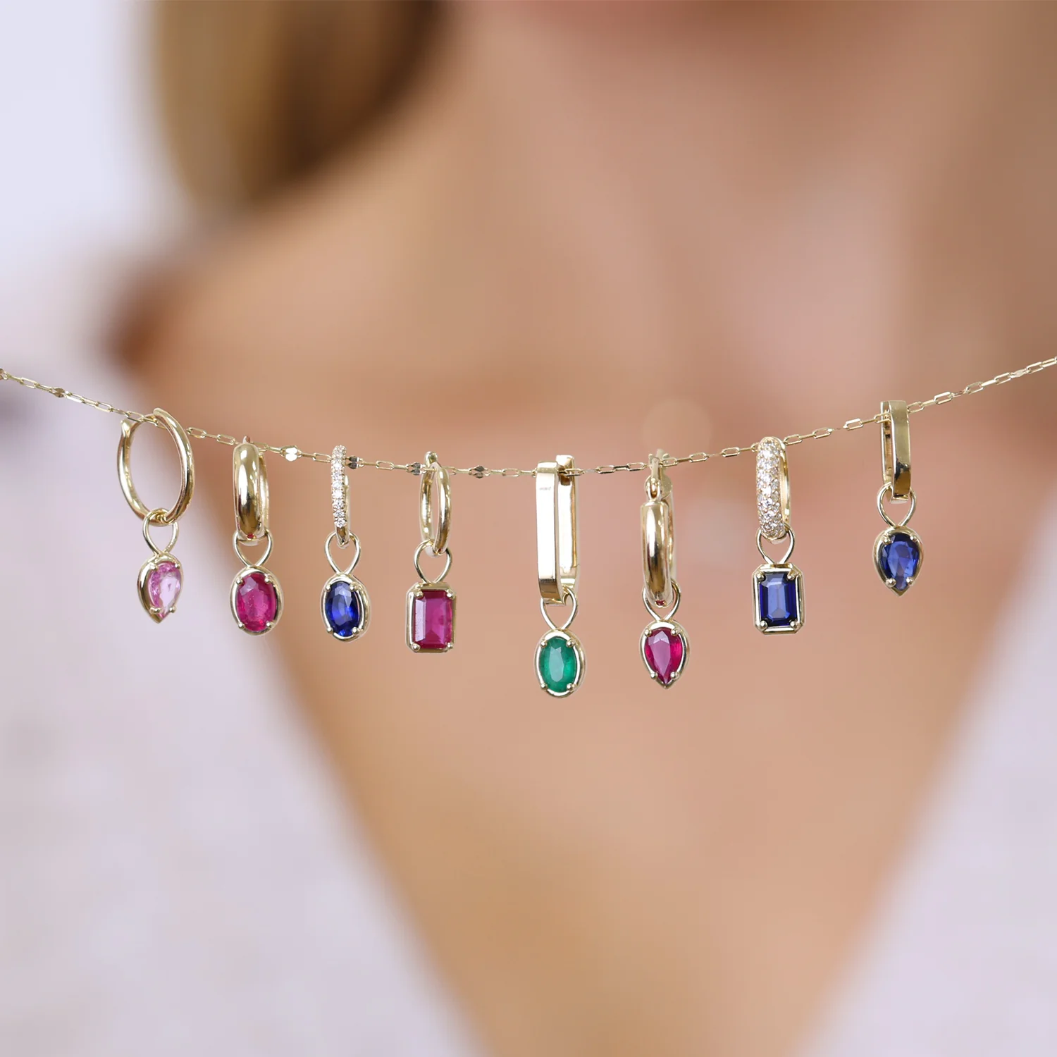 Gemstone Oval Huggie Charms - Image 19