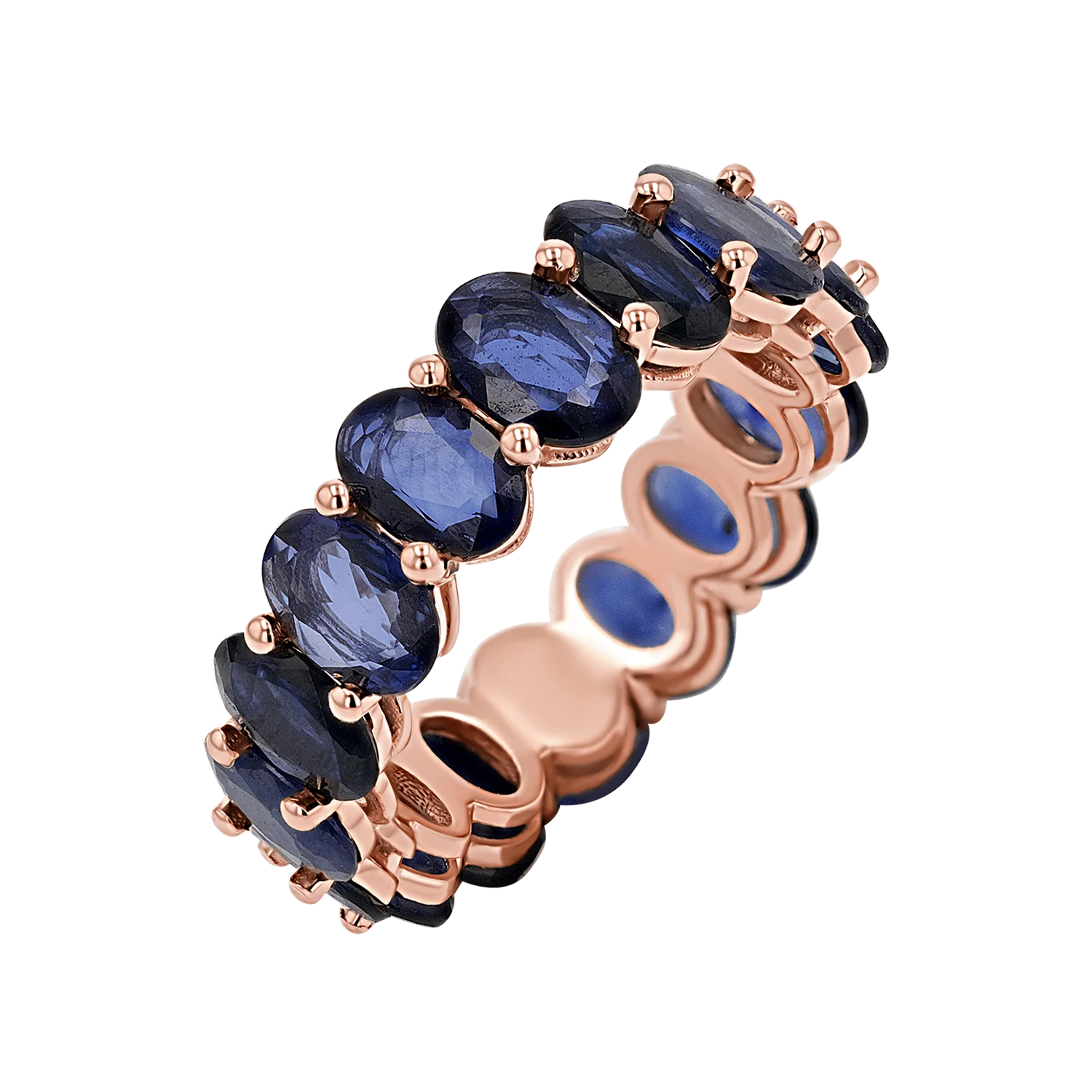 Genuine Blue Sapphire Oval Eternity Band - Image 3