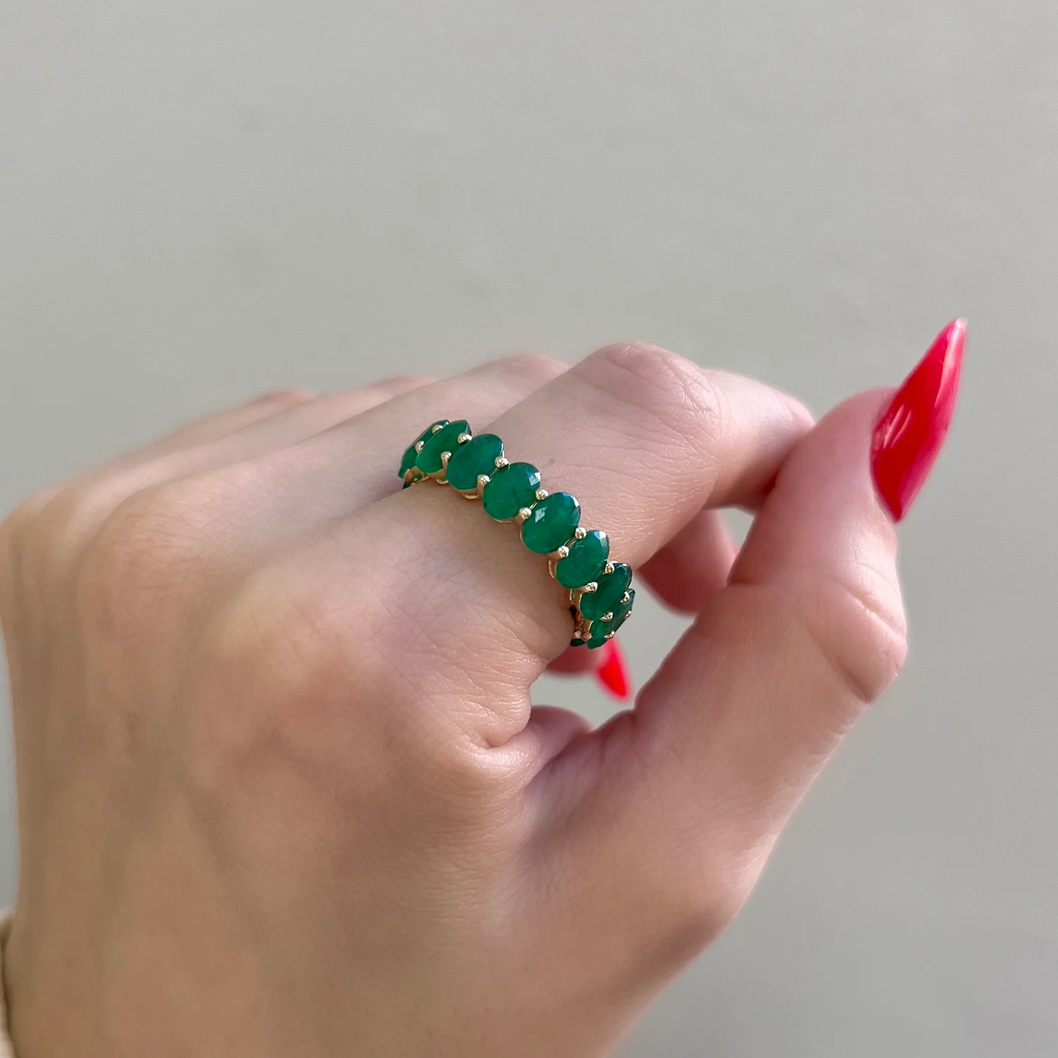 Genuine Emerald Oval Eternity Band - Image 4