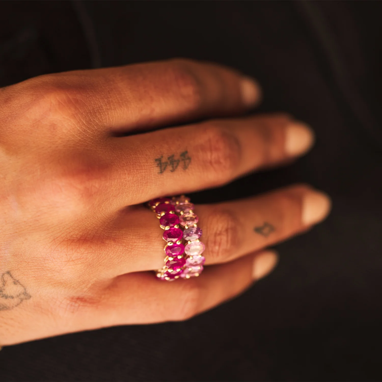 Genuine Pink Sapphire Oval Eternity Band - Image 6