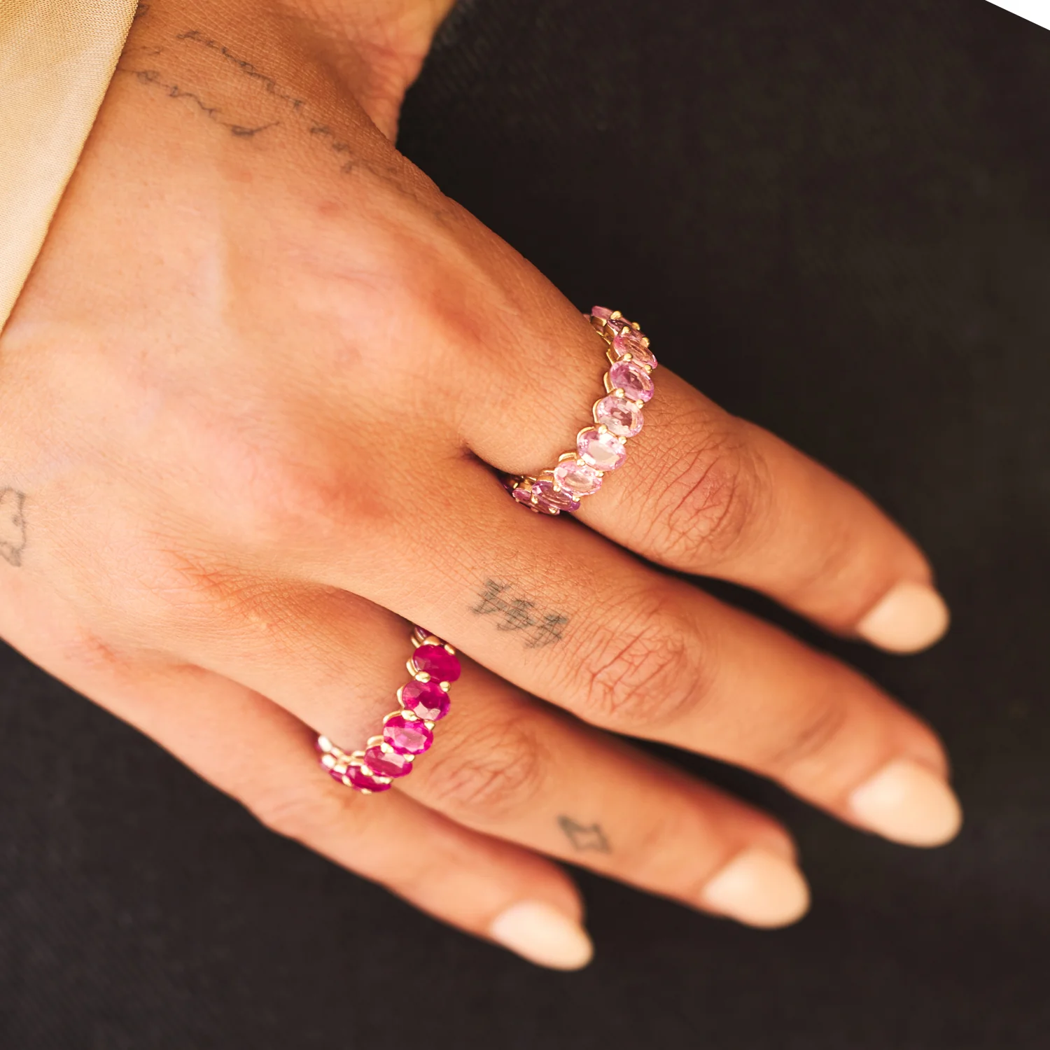 Genuine Pink Sapphire Oval Eternity Band - Image 9