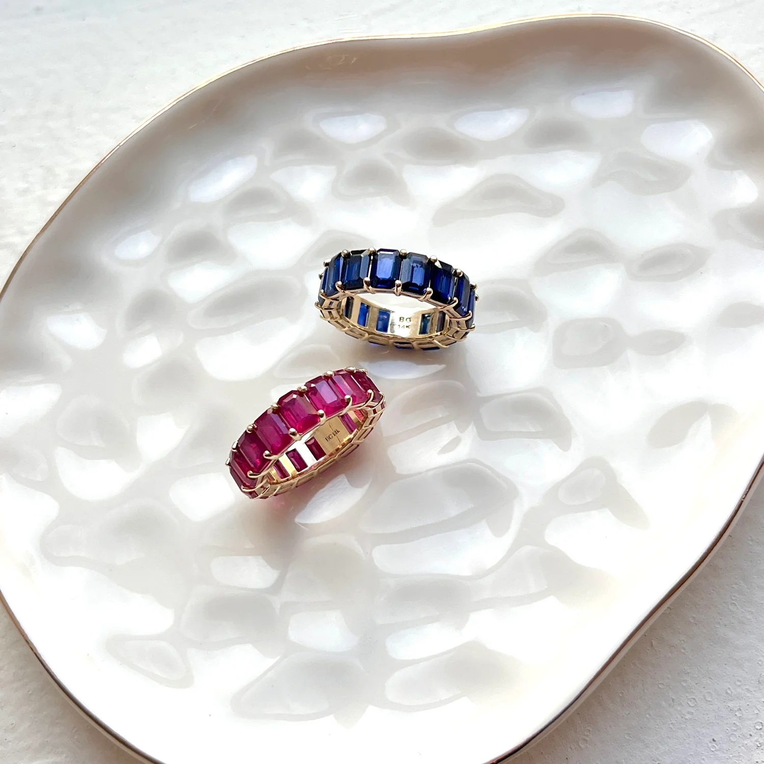 Genuine Ruby Emerald Cut Eternity Ring - Image 4