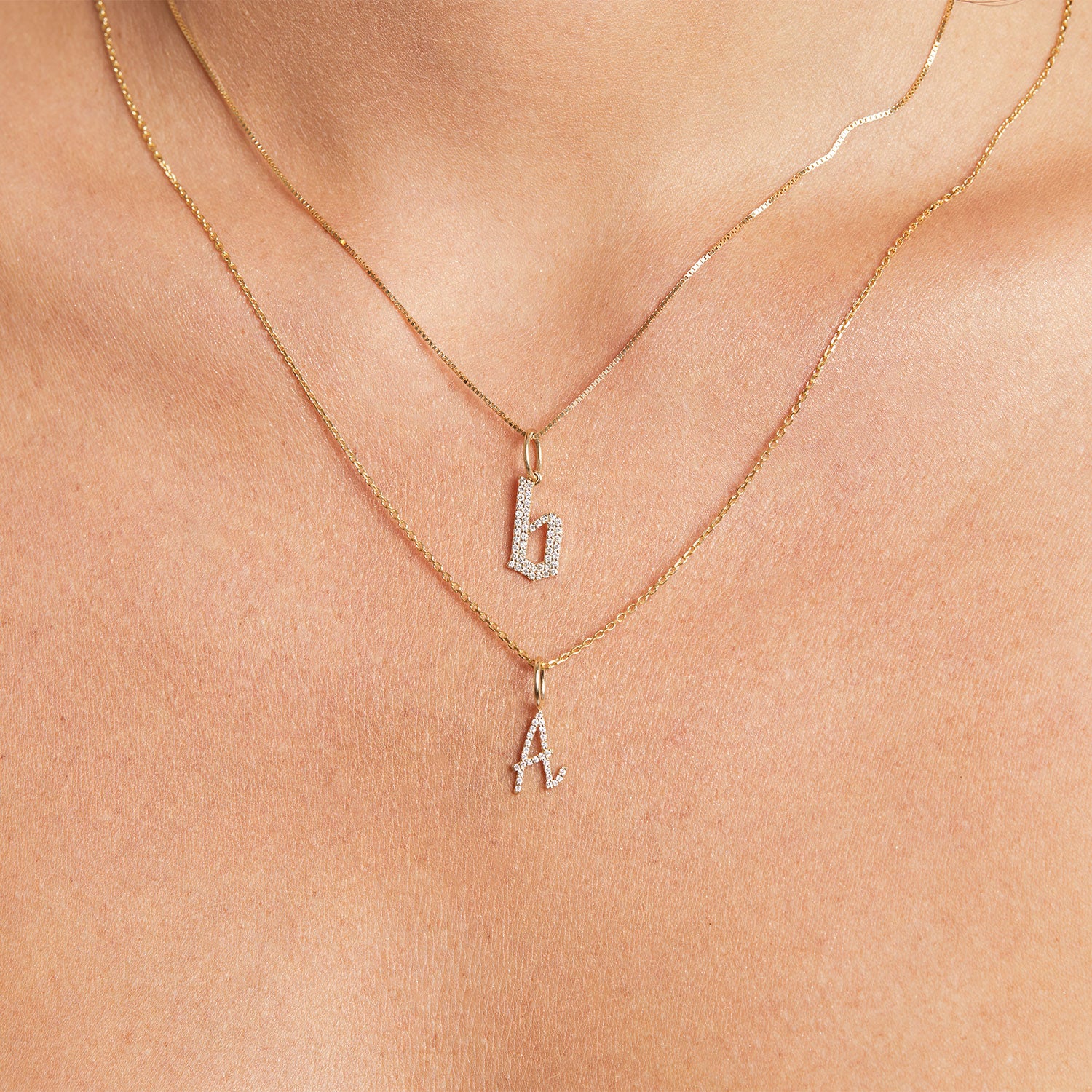 Diamond Gothic Old English Initial Charm - Image 5