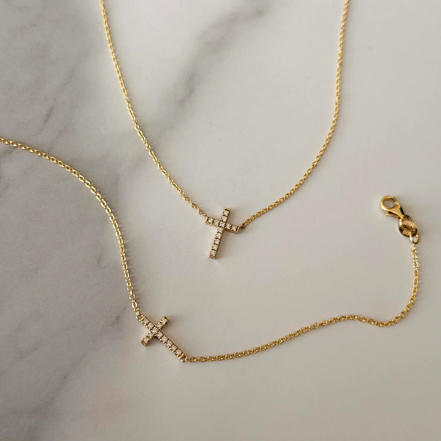 Grace Pave Diamond Cross Necklace - Image 4